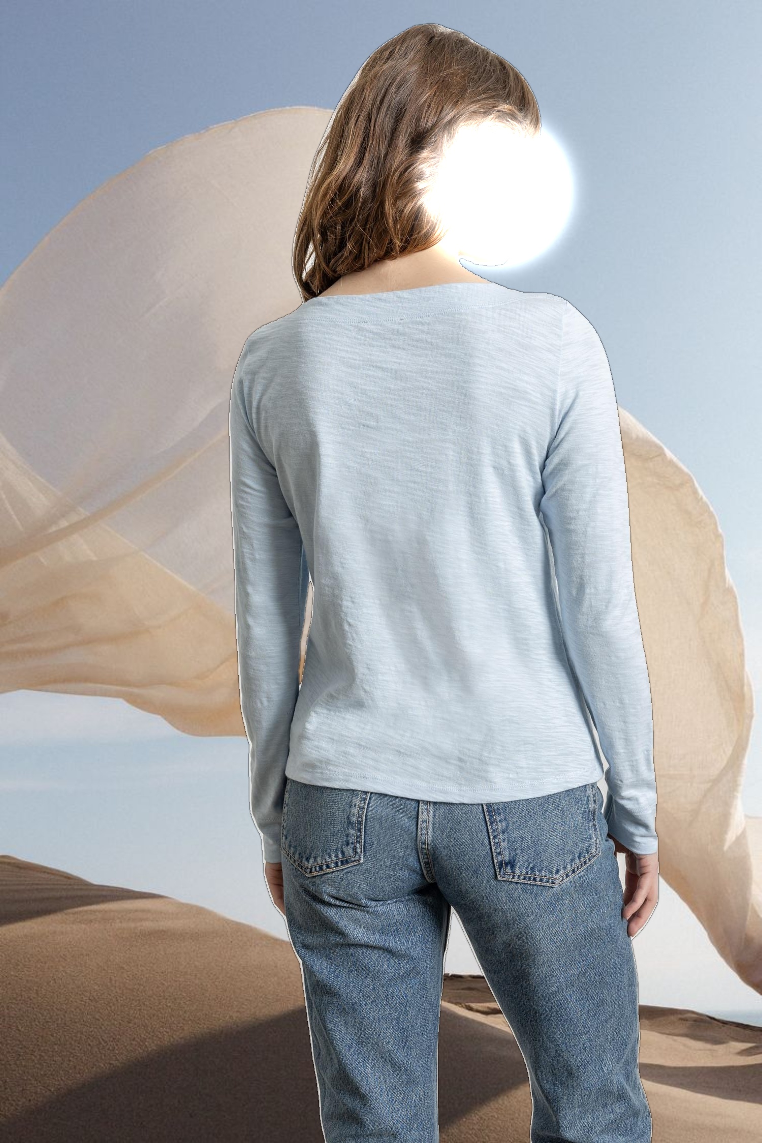 Long Sleeve Seamed Boatneck