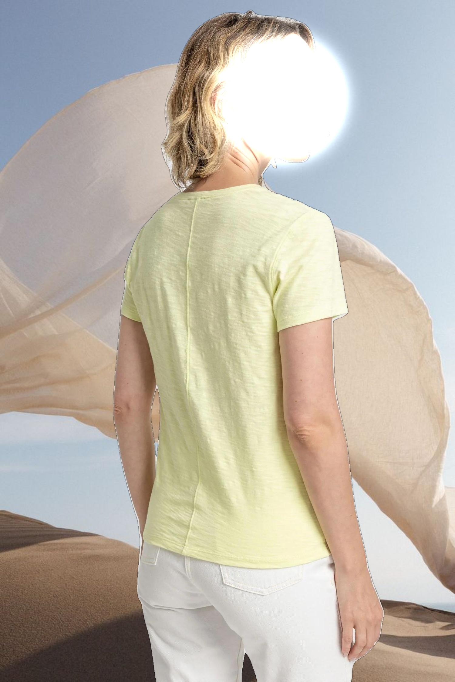 V-Neck Short Sleeve Back Seam Tee