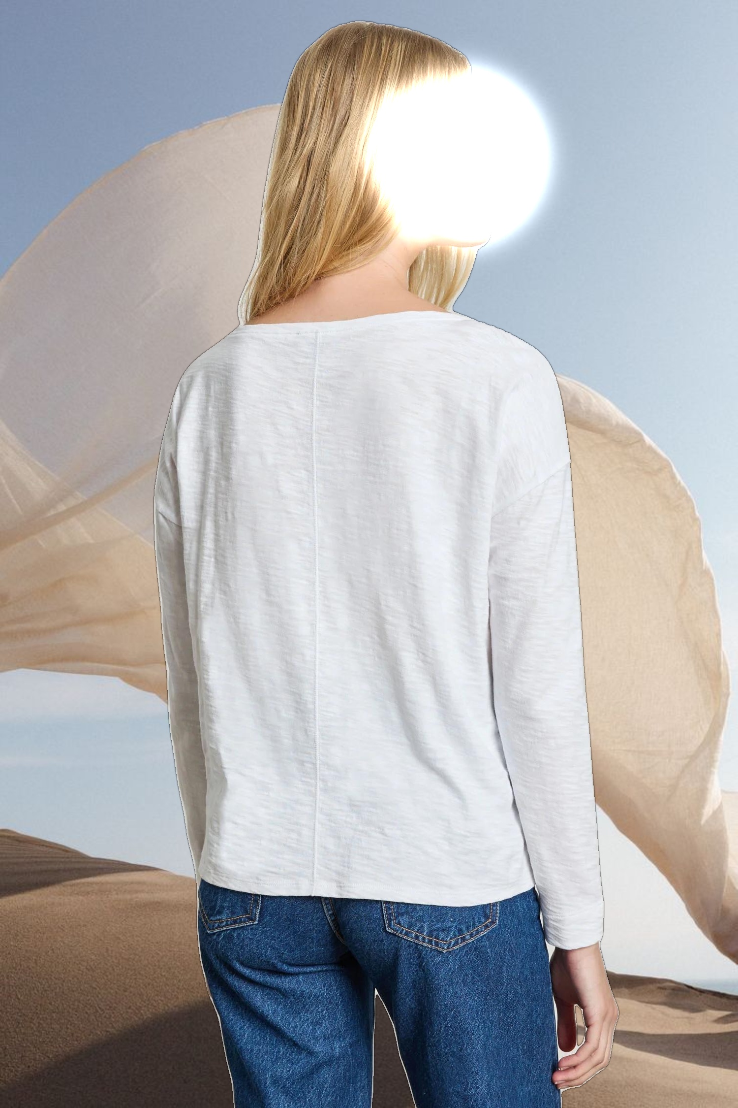 Drop Shoulder Seamed Boatneck