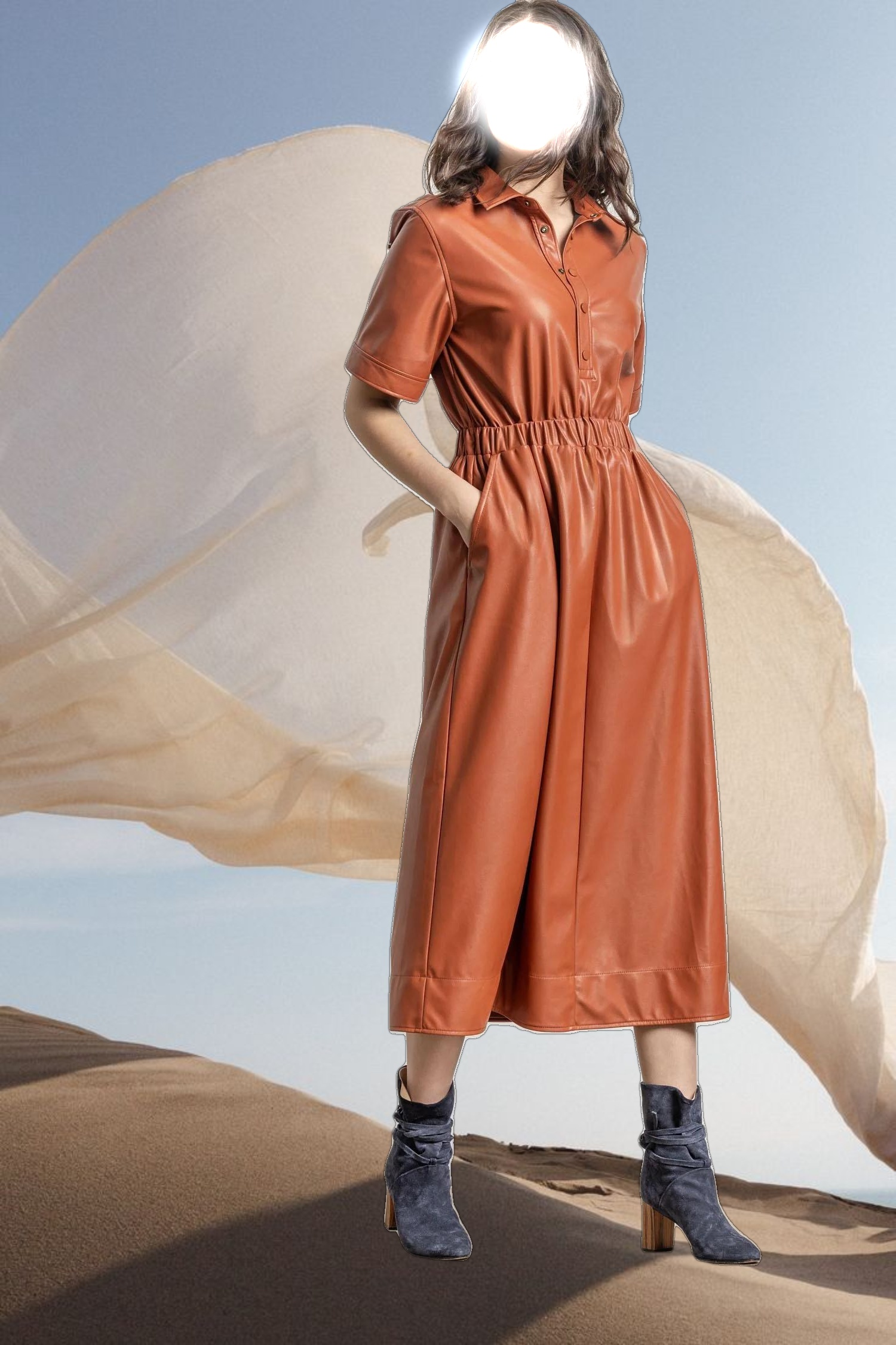 Elastic Waist Short Sleeve Dress