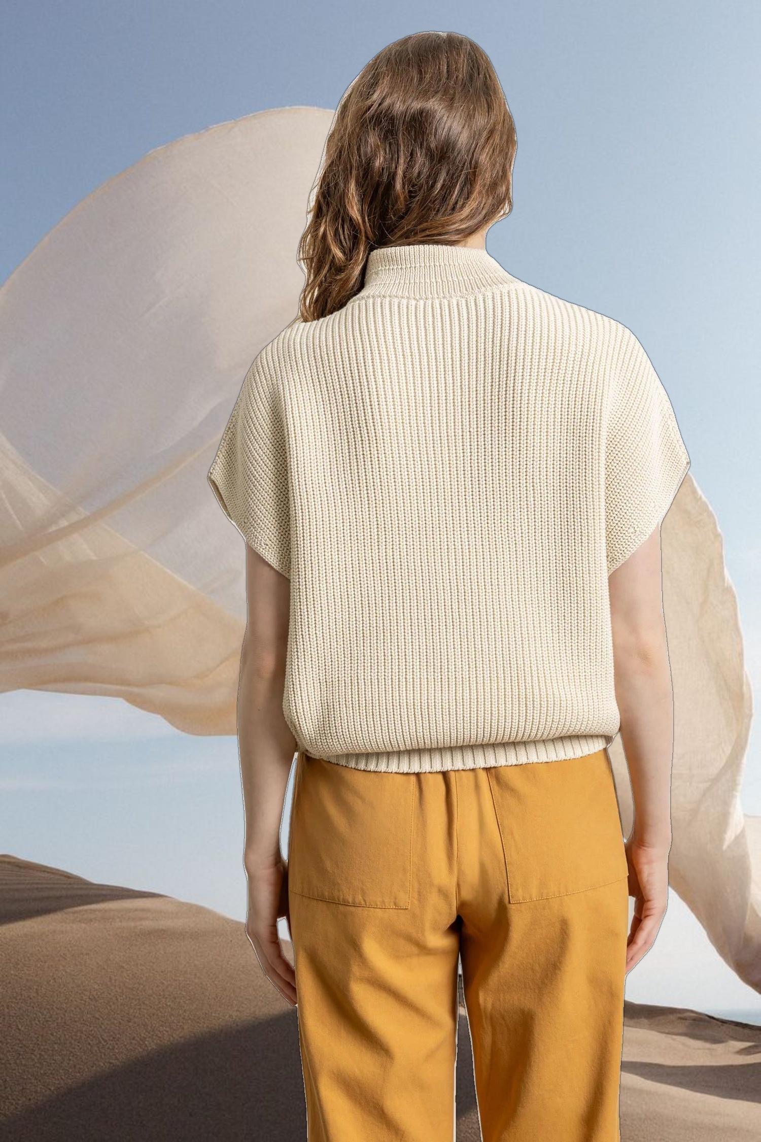 Half Zip Poncho Sweater