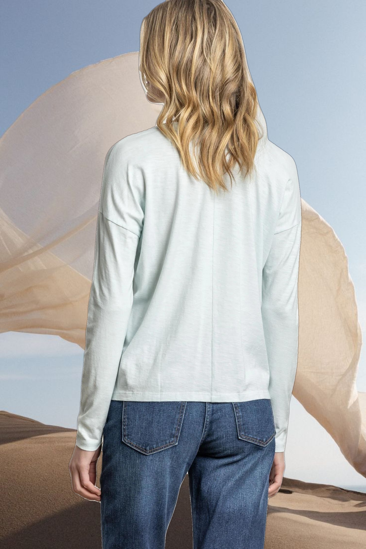 Drop Shoulder V-Neck