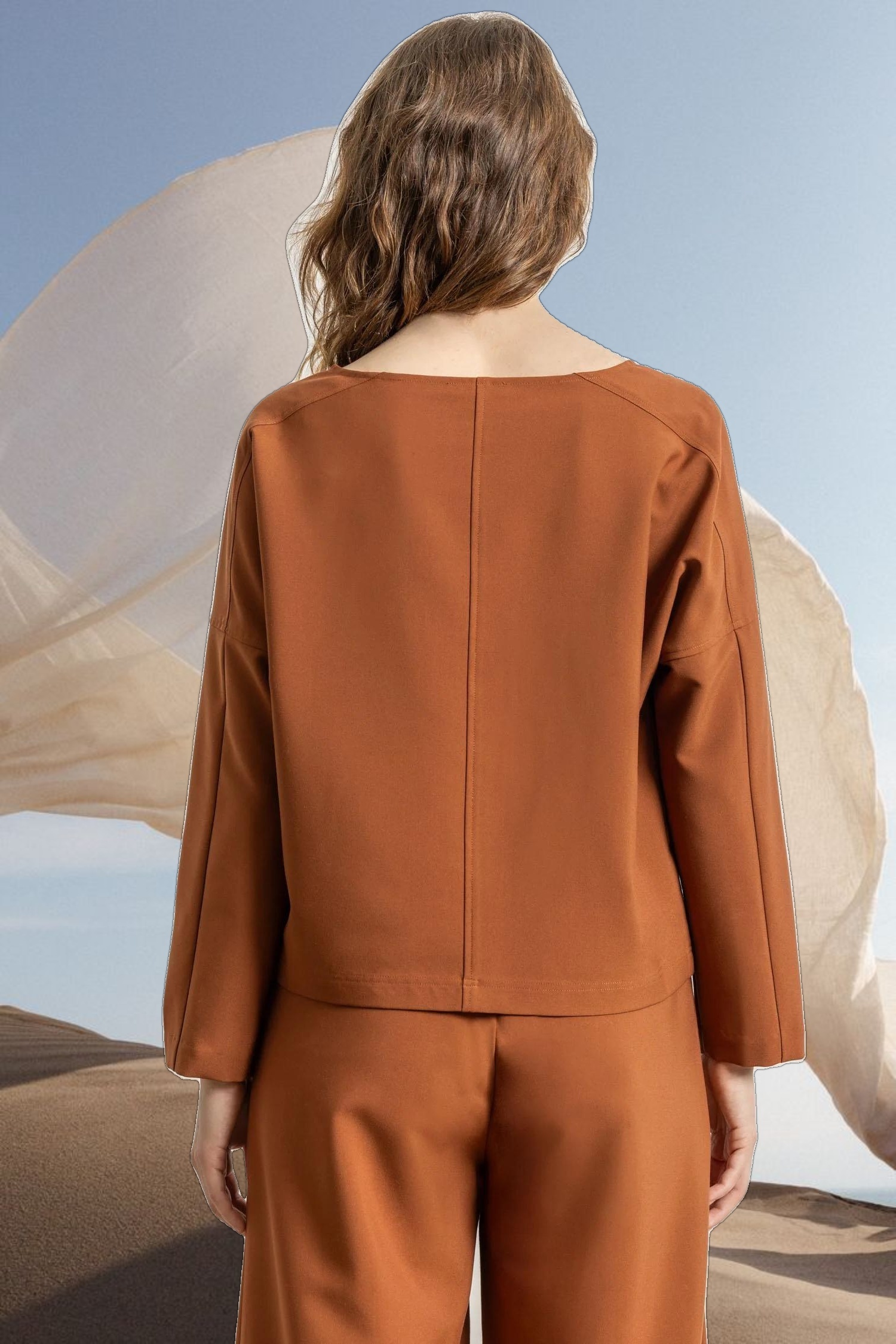 Zip Detail Seamed Top