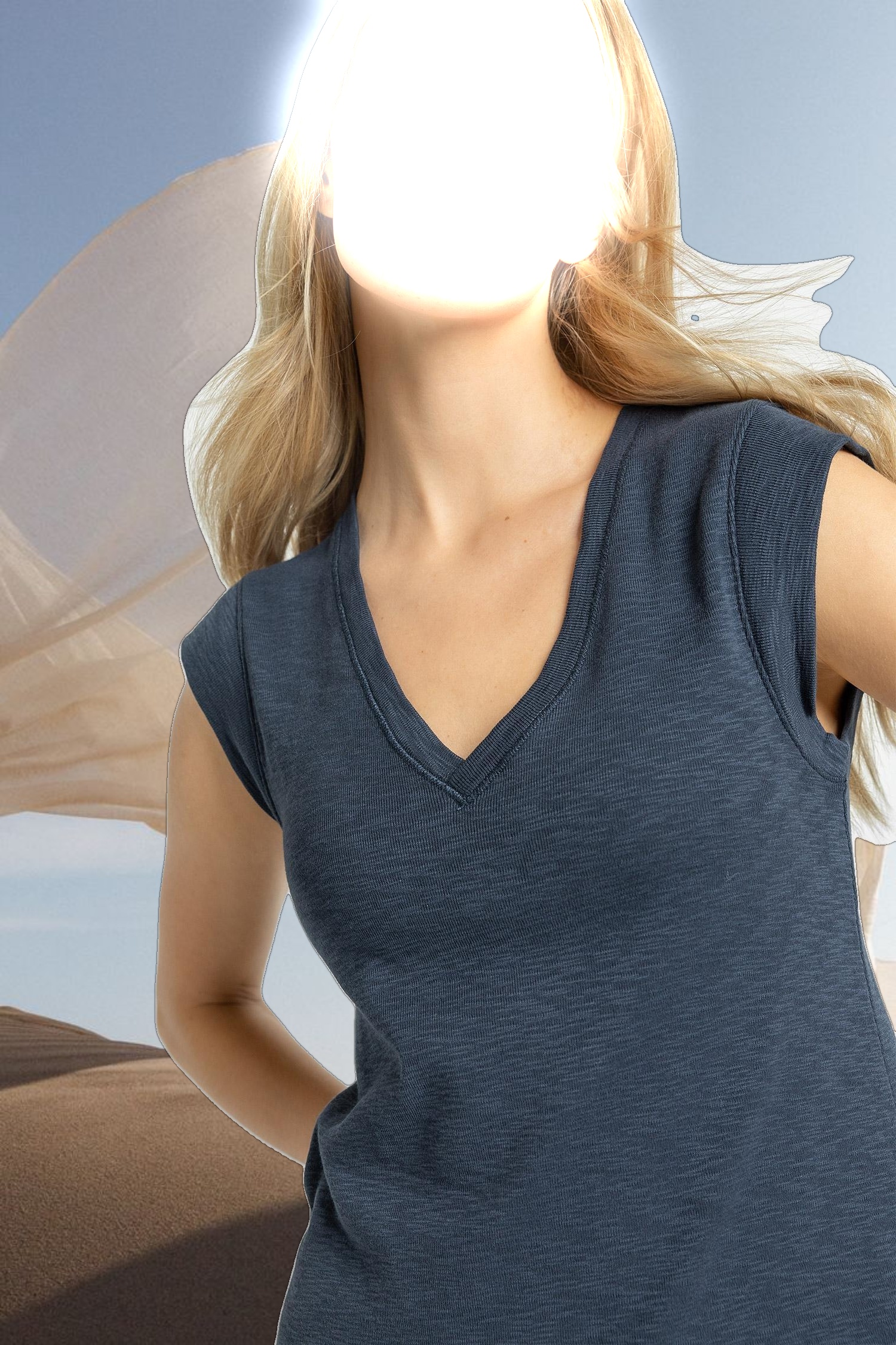 Cap Sleeve V-Neck Dress