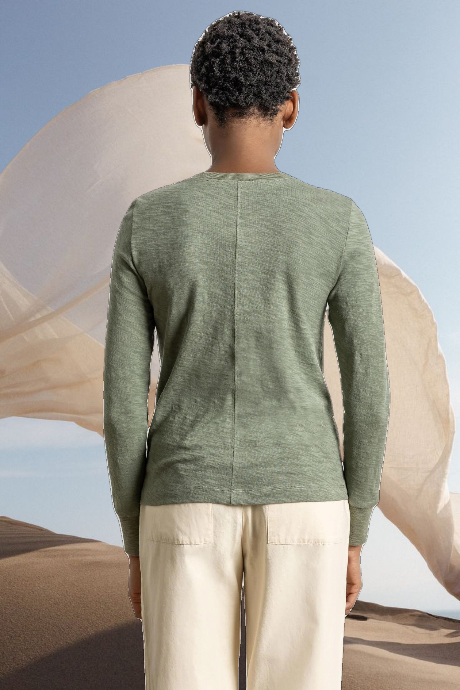 Long Sleeve Ribbed Cuff Crewneck