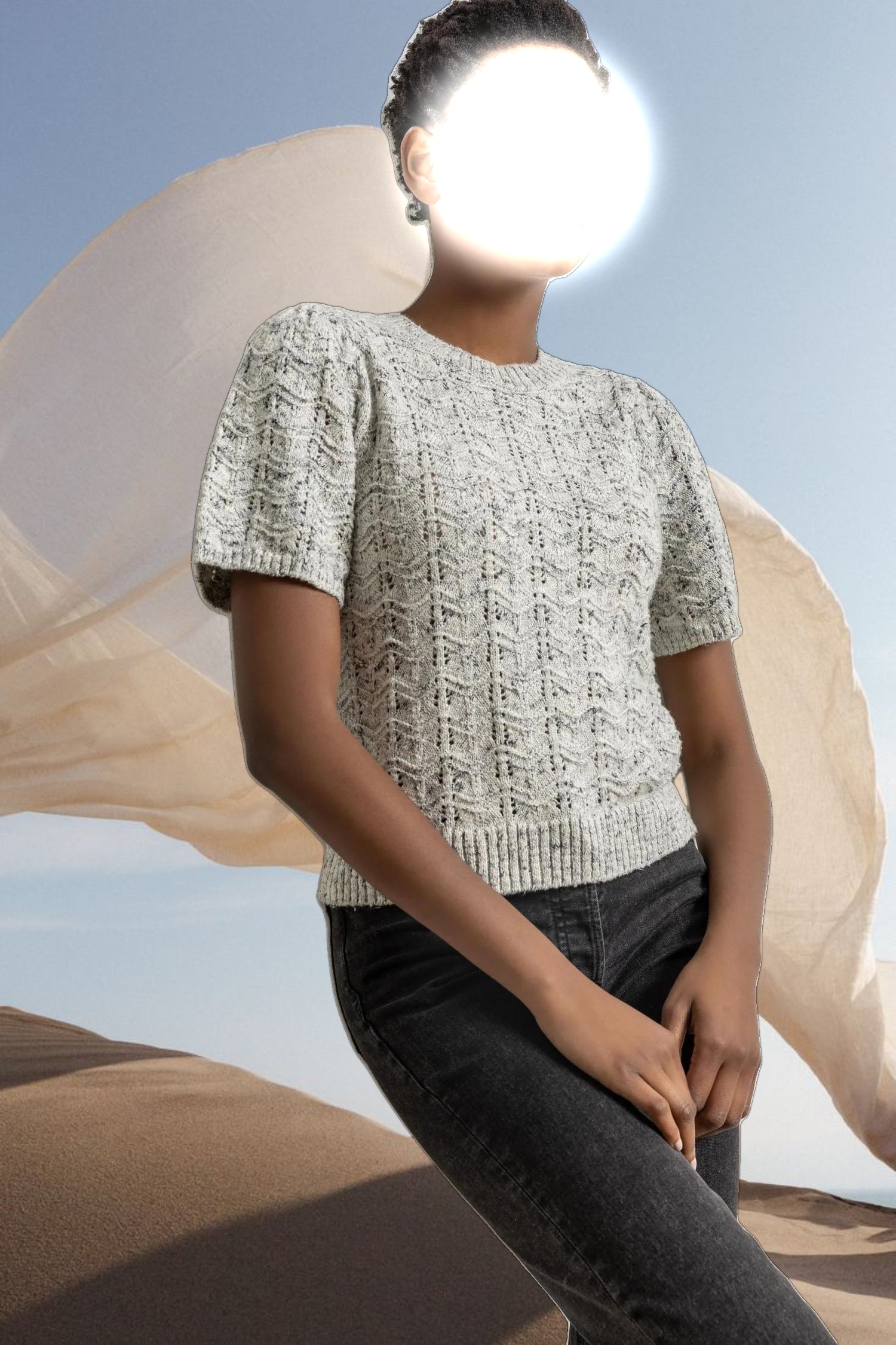 Short Sleeve Crewneck Sweater