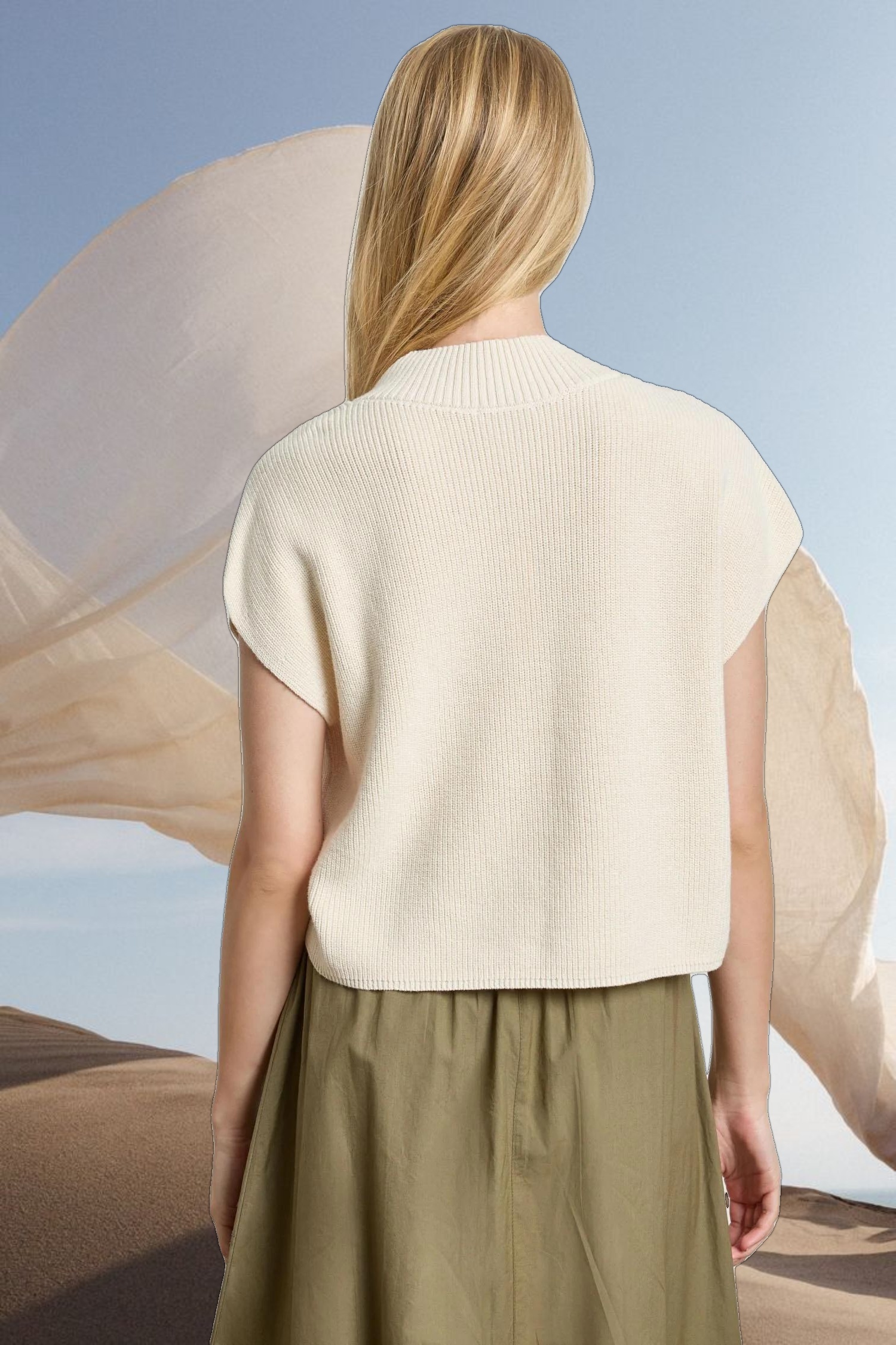 Wide Trim V-Neck Sweater