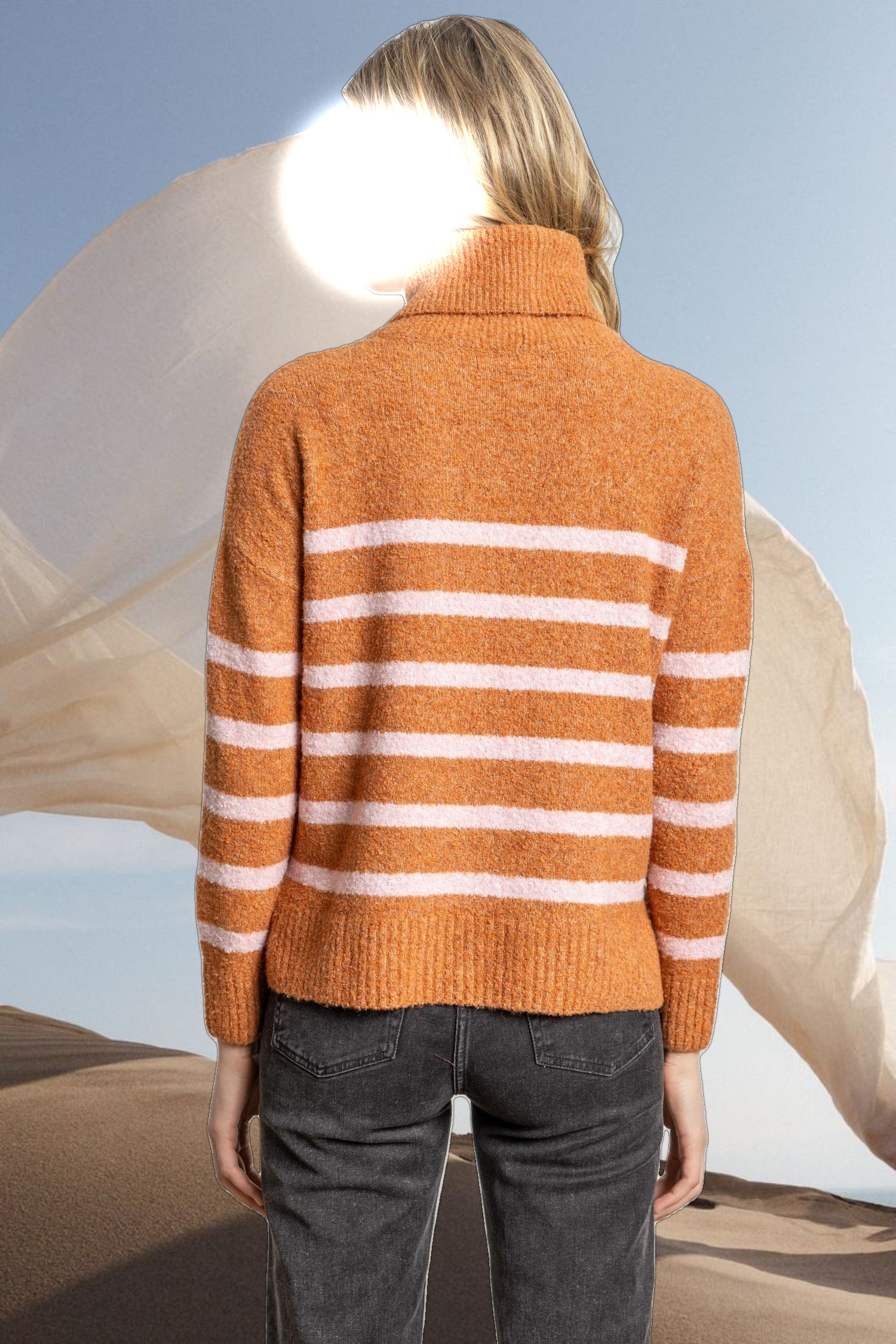 Striped Turtleneck Sweater