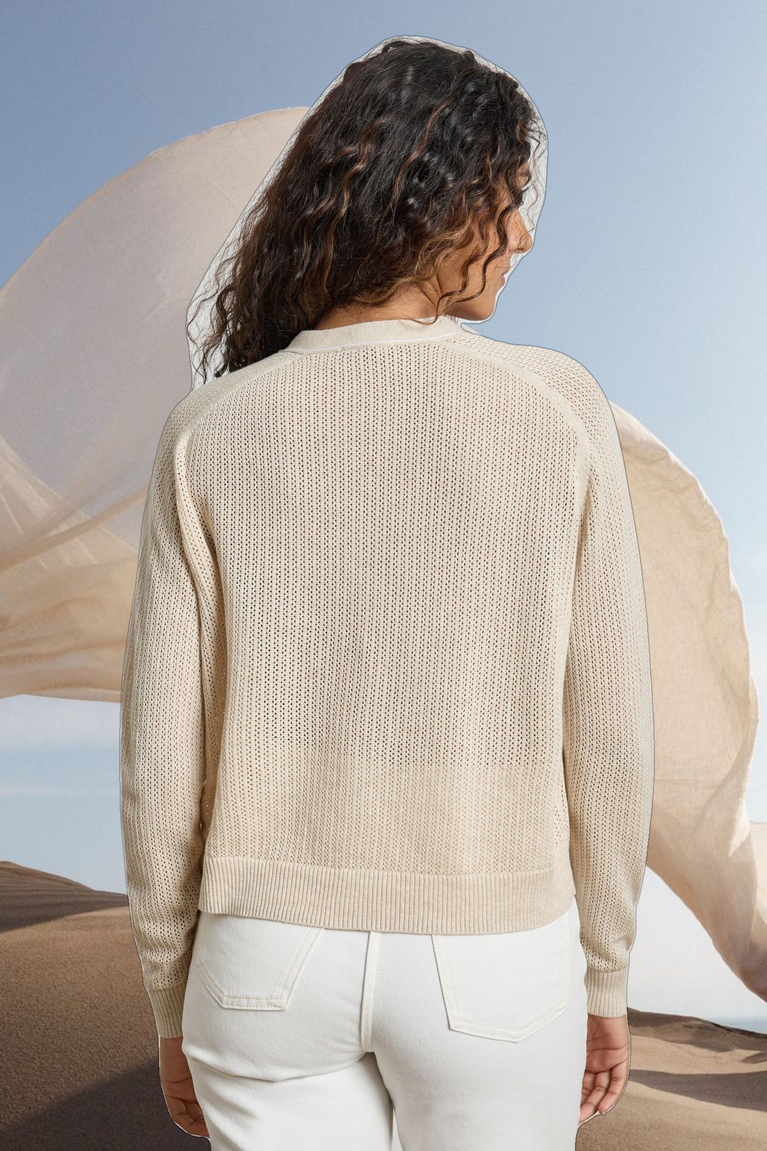 Saddle Sleeve V-Neck Cardigan