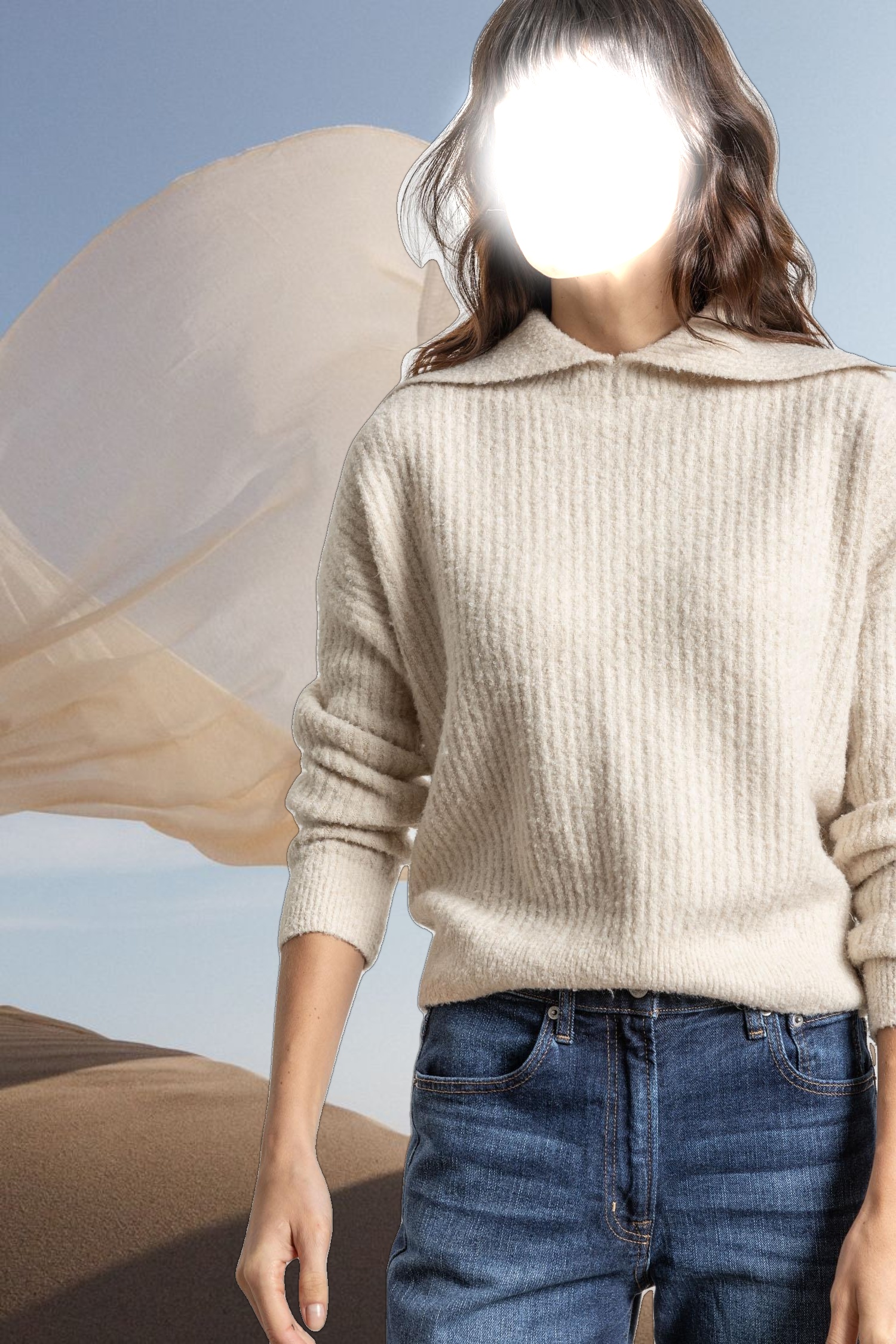 Easy Split Collar Sweater