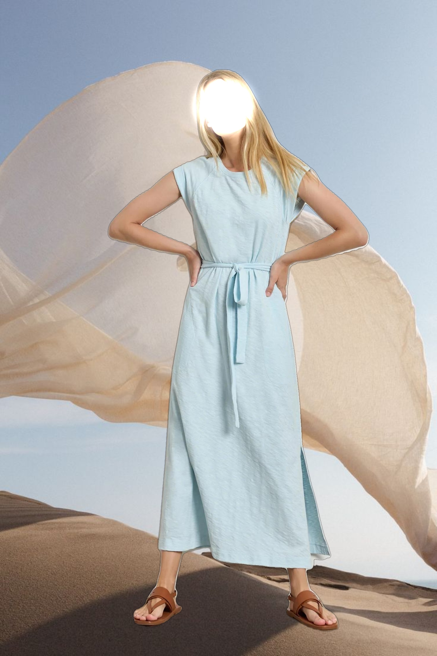 Saddle Sleeve Maxi Dress