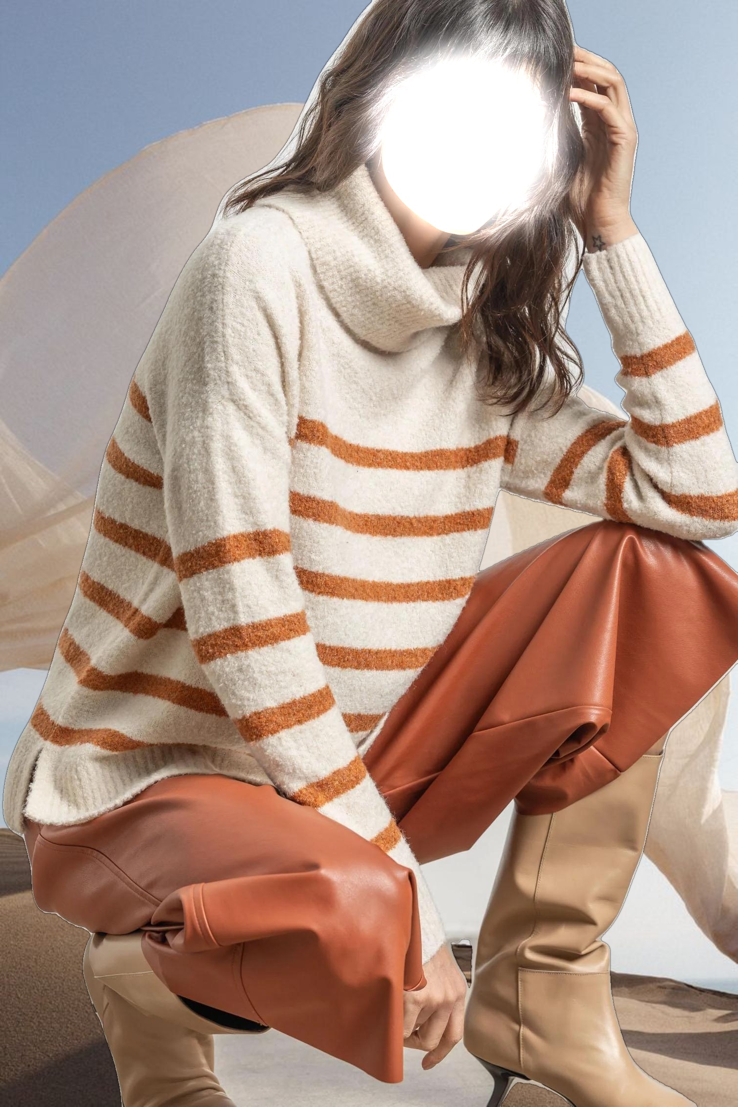 Striped Turtleneck Sweater