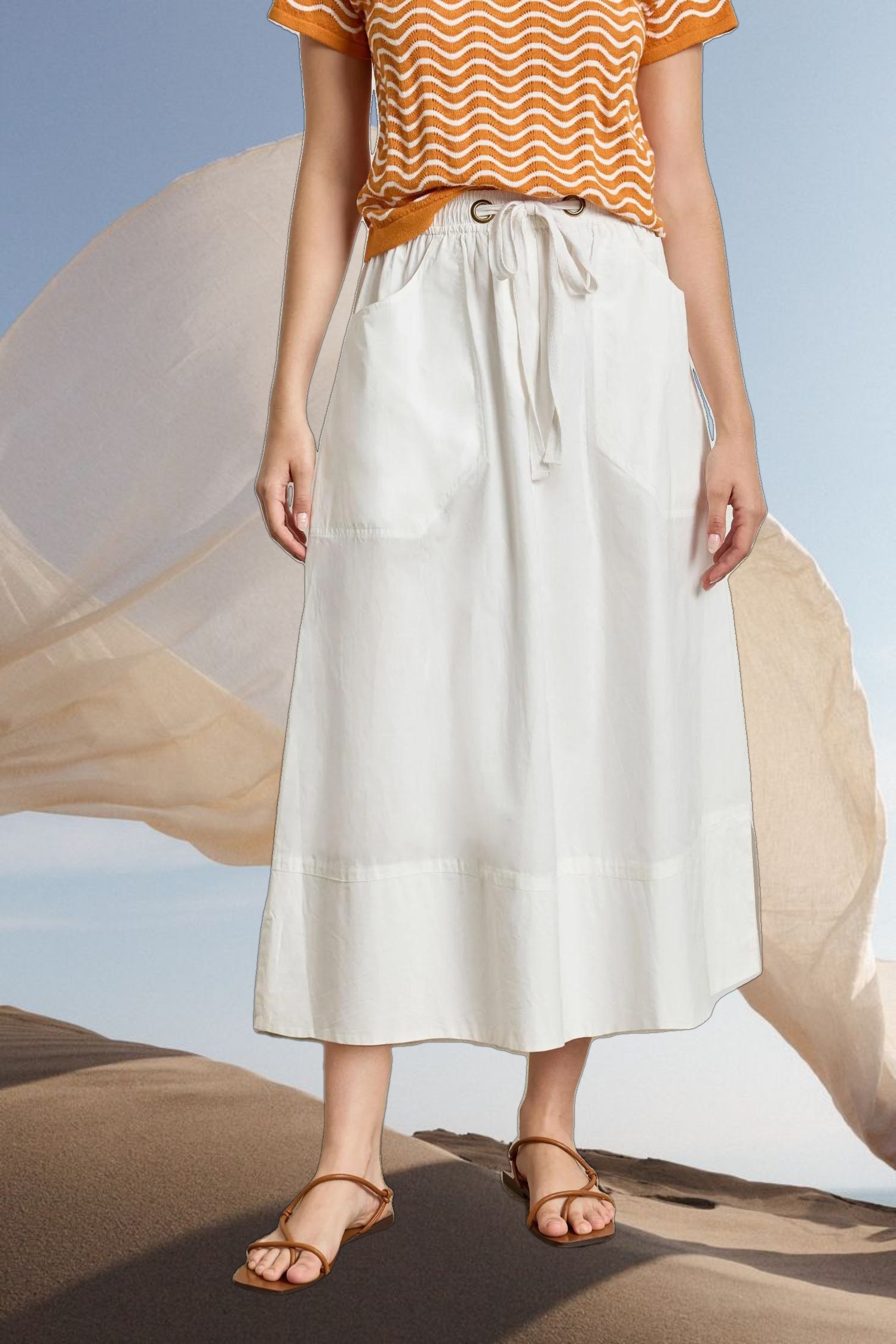 Long Poplin Skirt