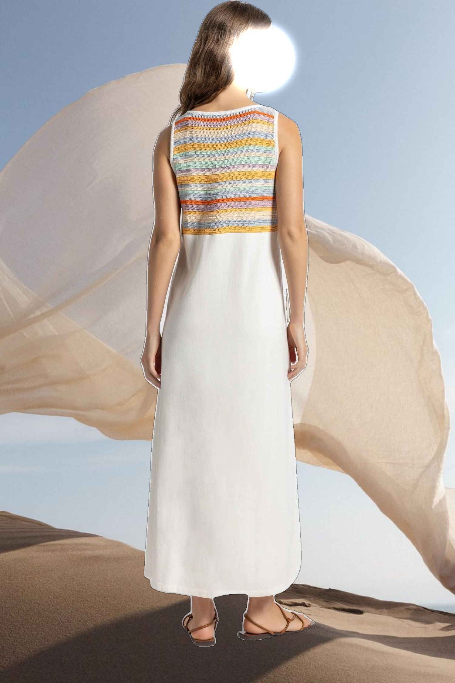 Crochet Insert Maxi Dress