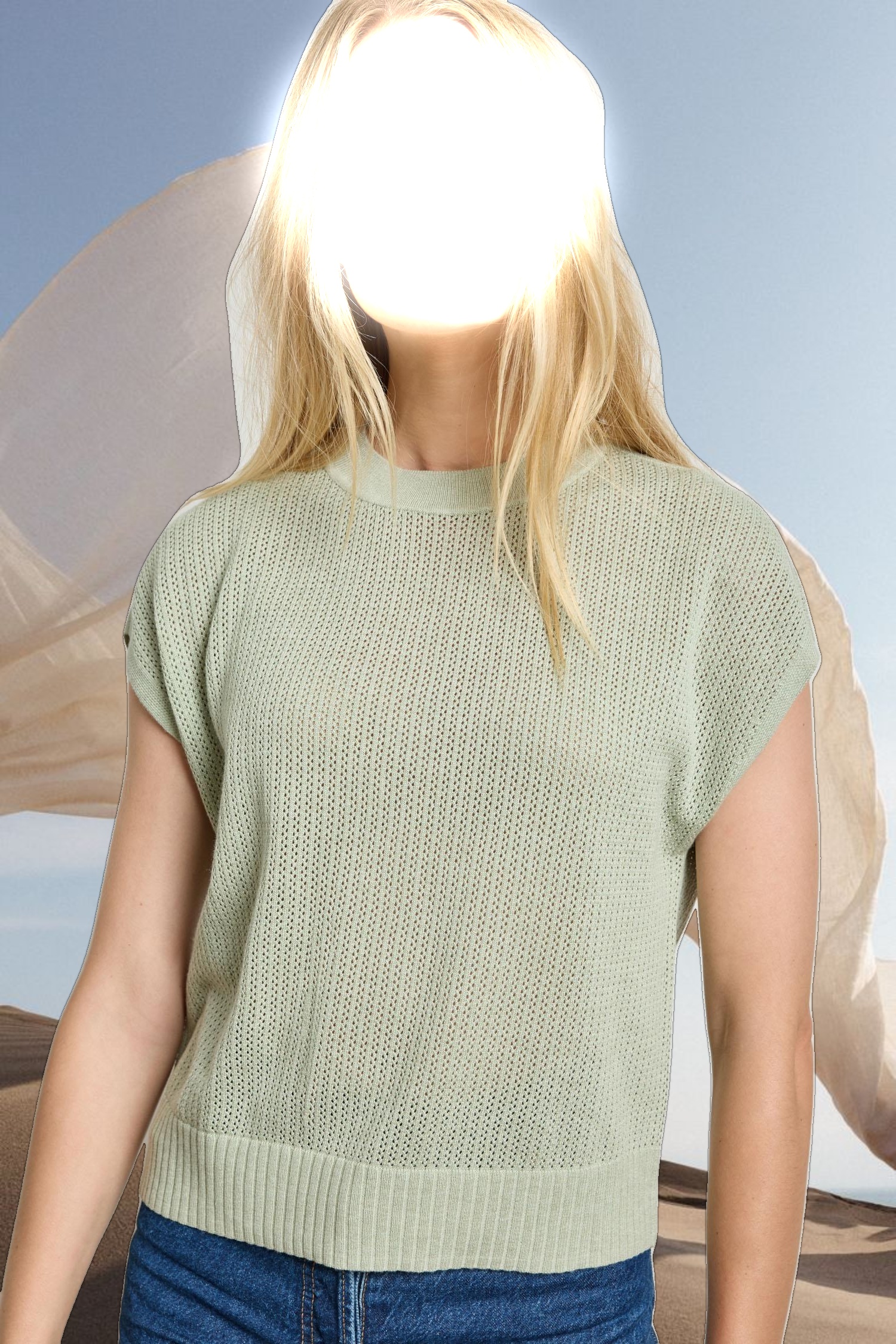 Short Sleeve Crewneck Sweater