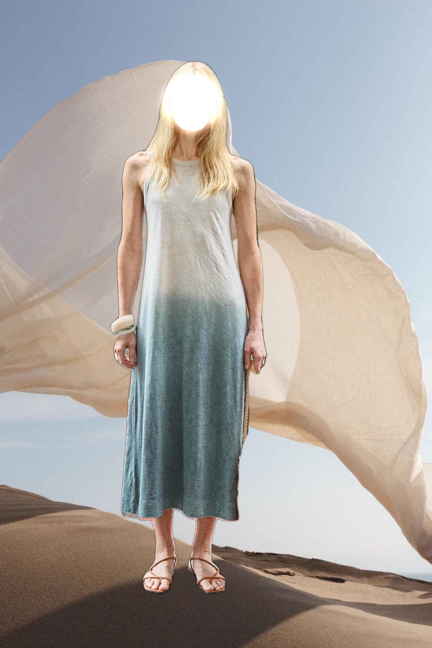 Ombre Jewel Neck Tank Dress