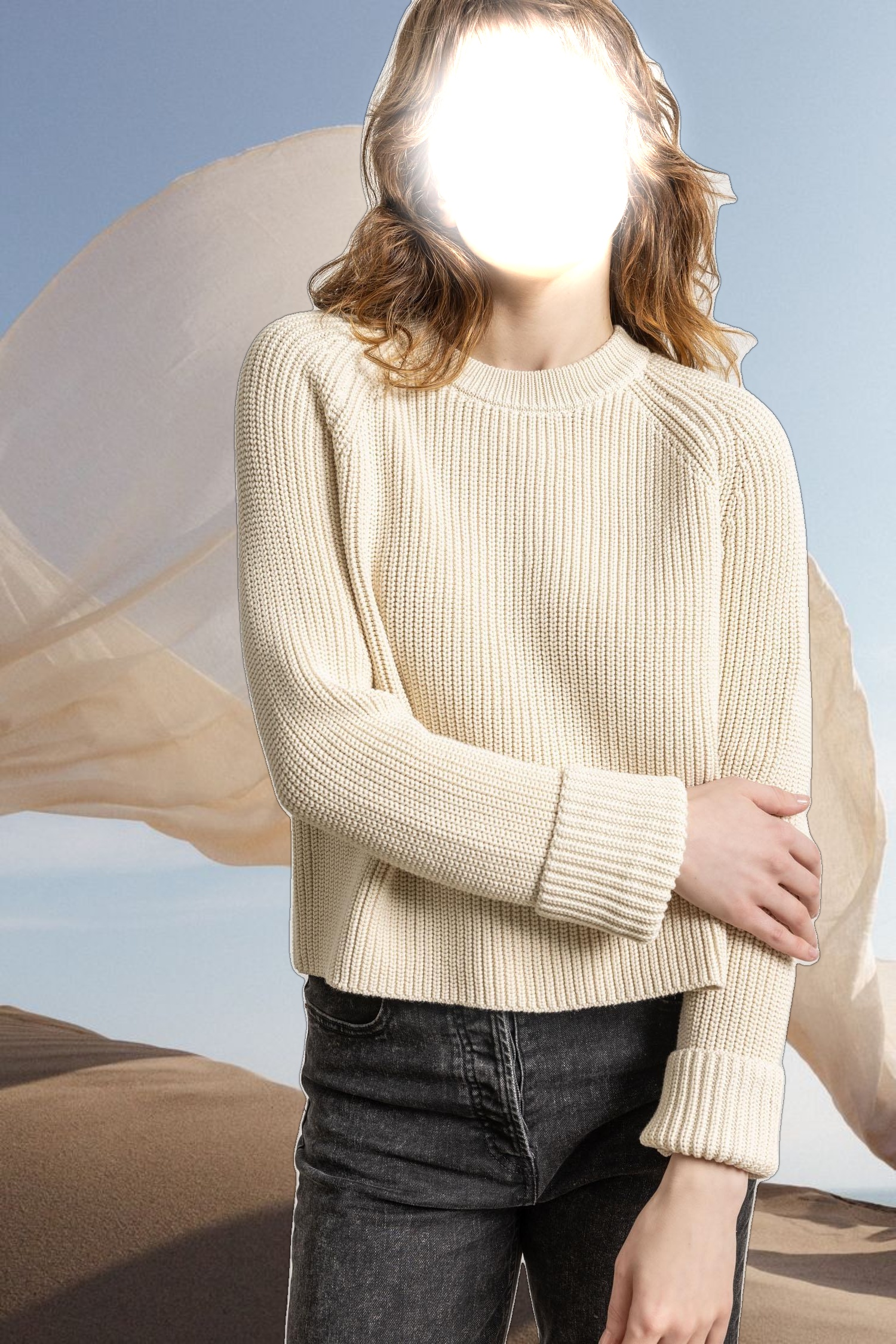 Zip Back Raglan Sweater