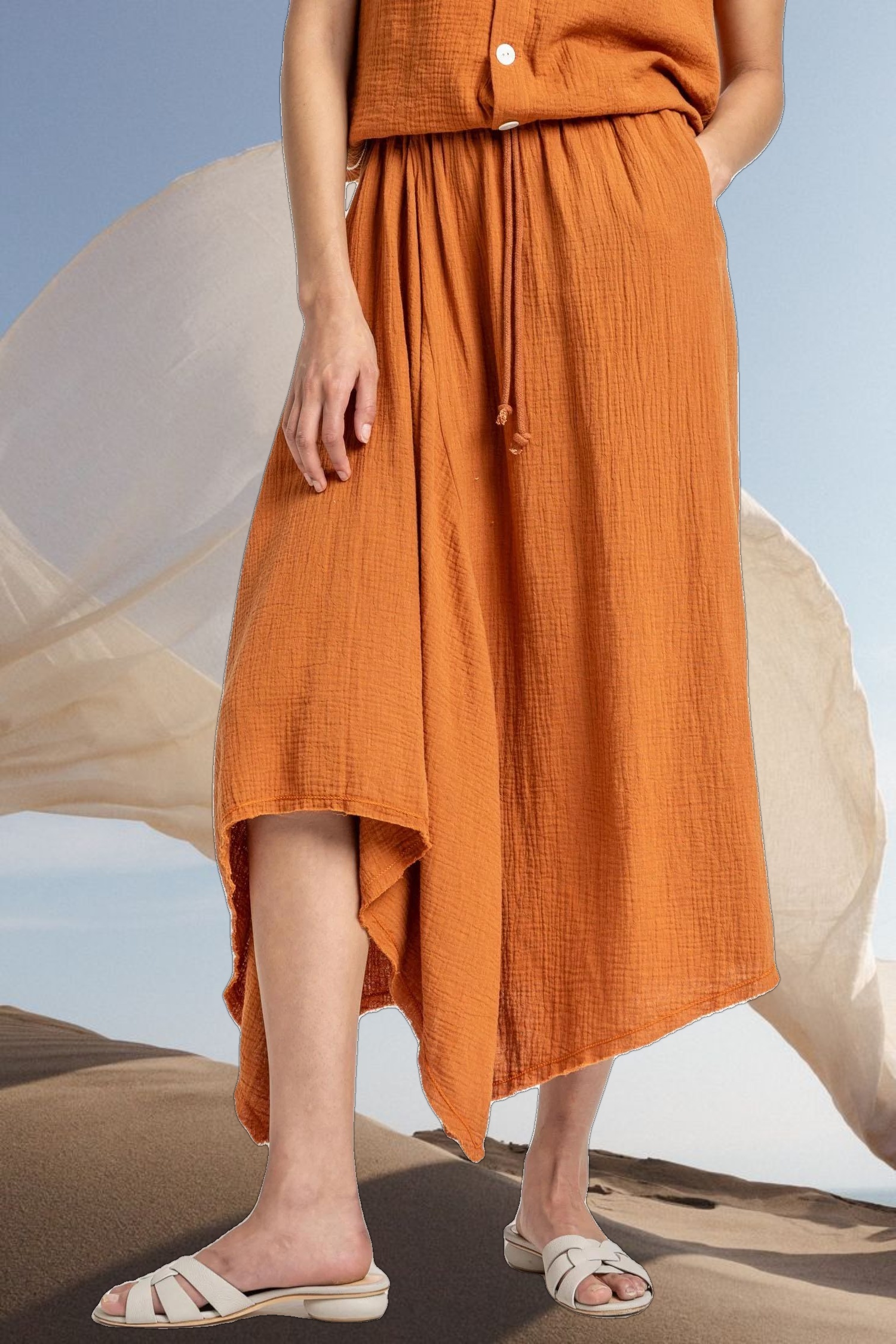 Gauze Waterfall Skirt