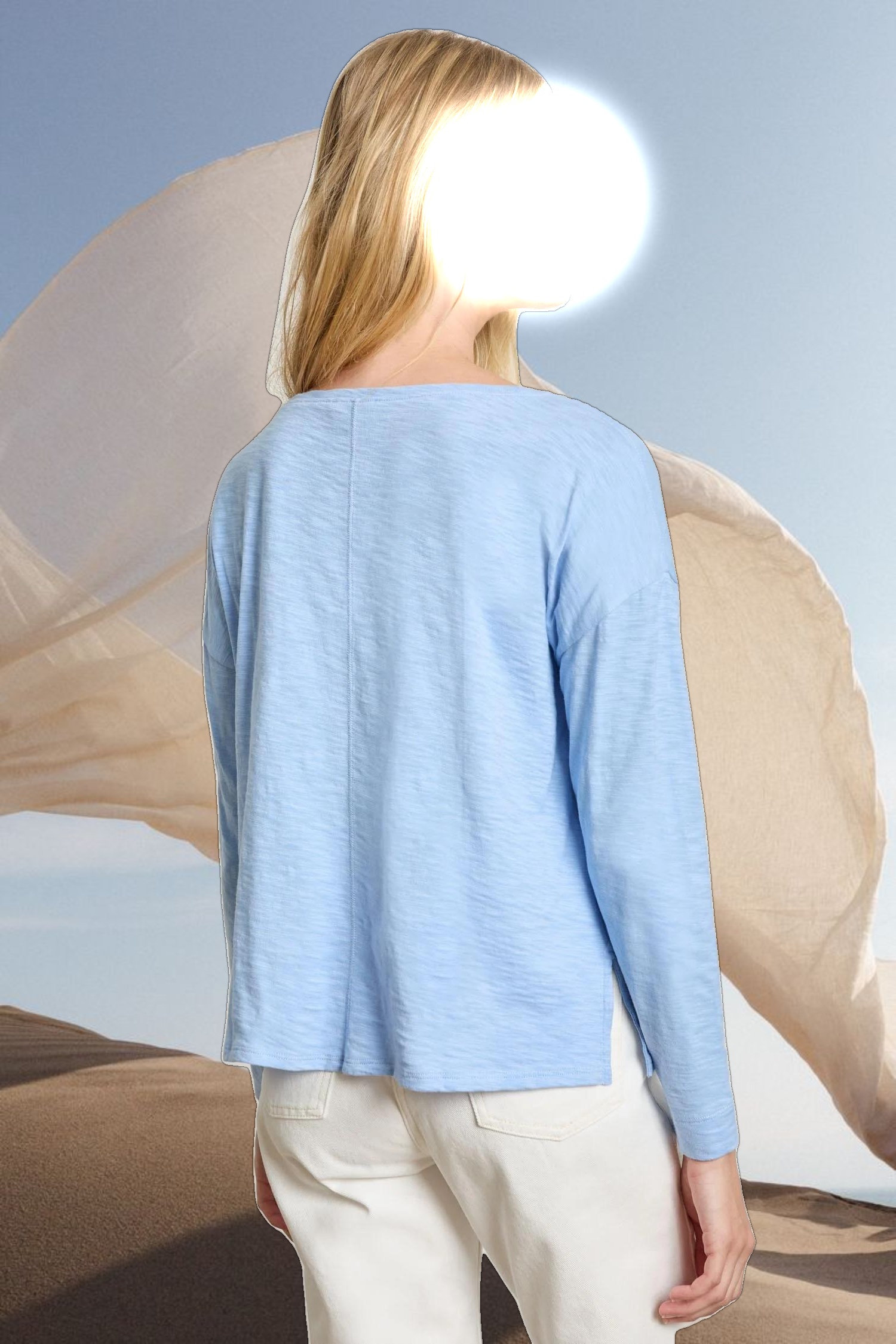 Drop Shoulder Seamed Boatneck