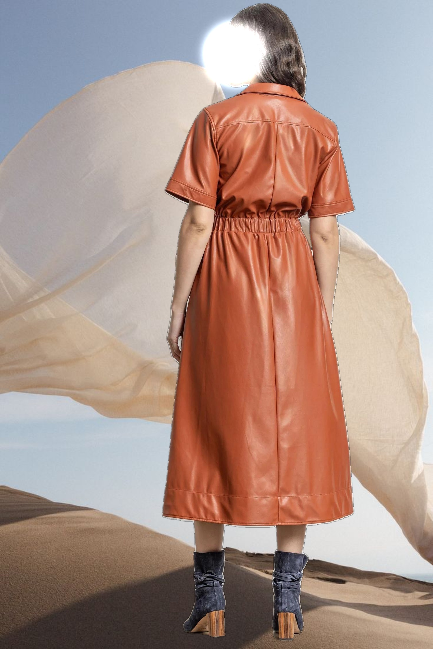 Elastic Waist Short Sleeve Dress