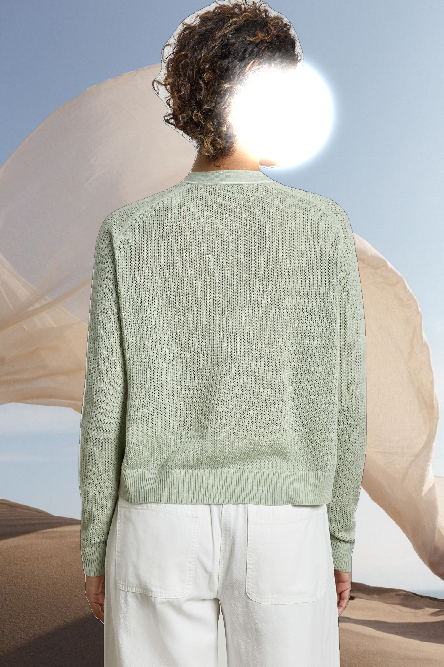 Saddle Sleeve V-Neck Cardigan