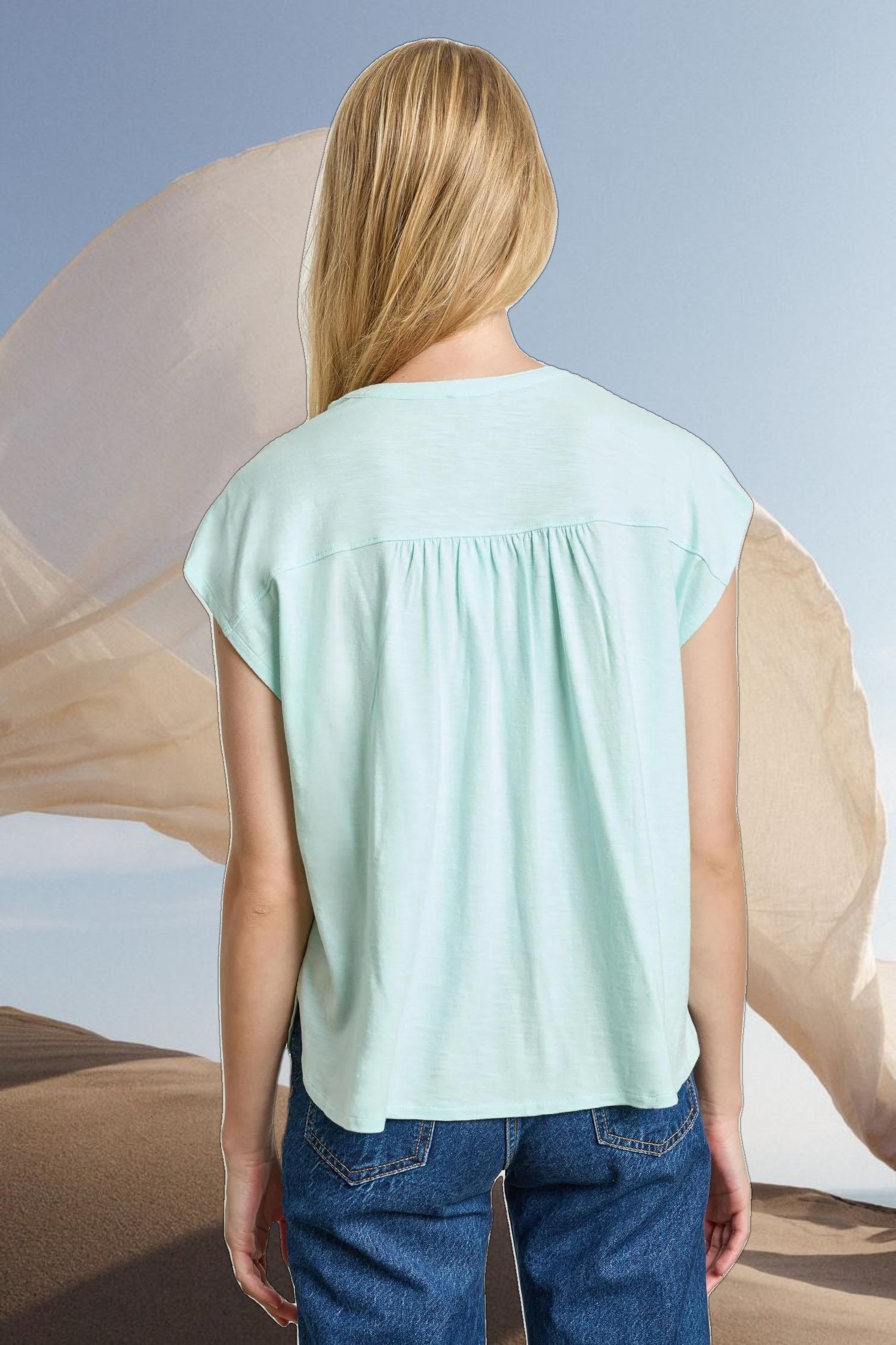 Relaxed Button Down Tee