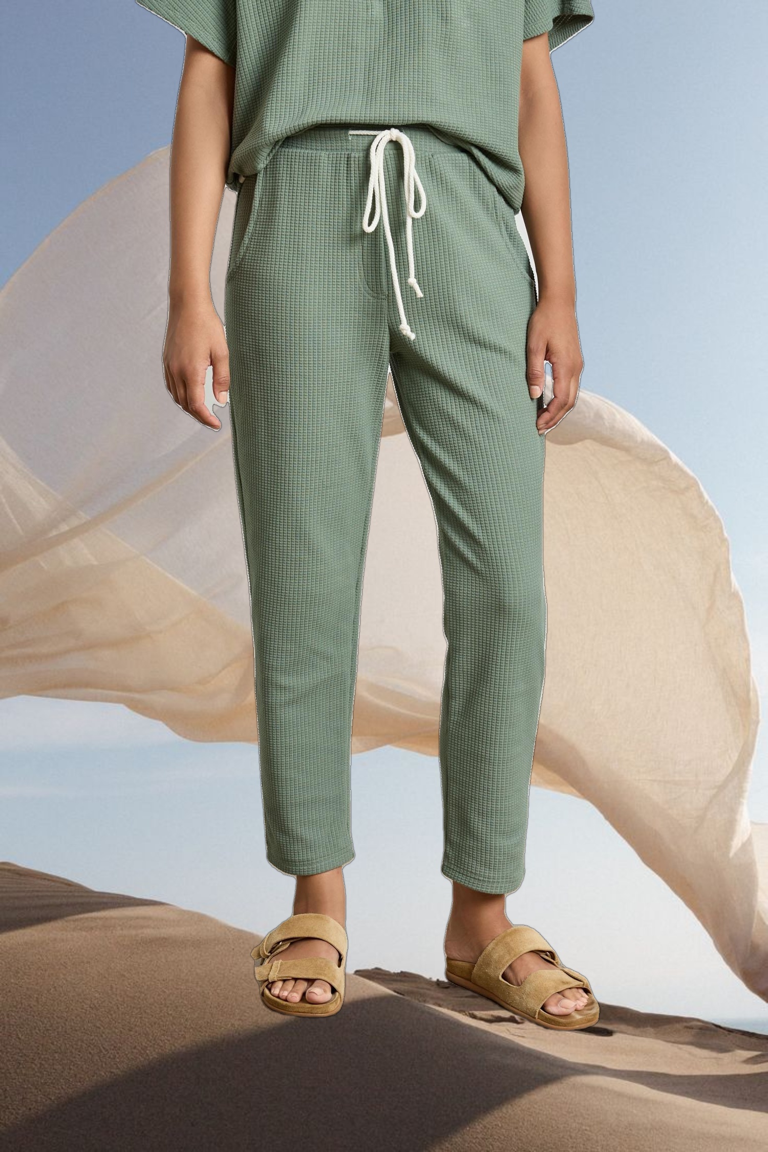 Drawcord Waffle Pant