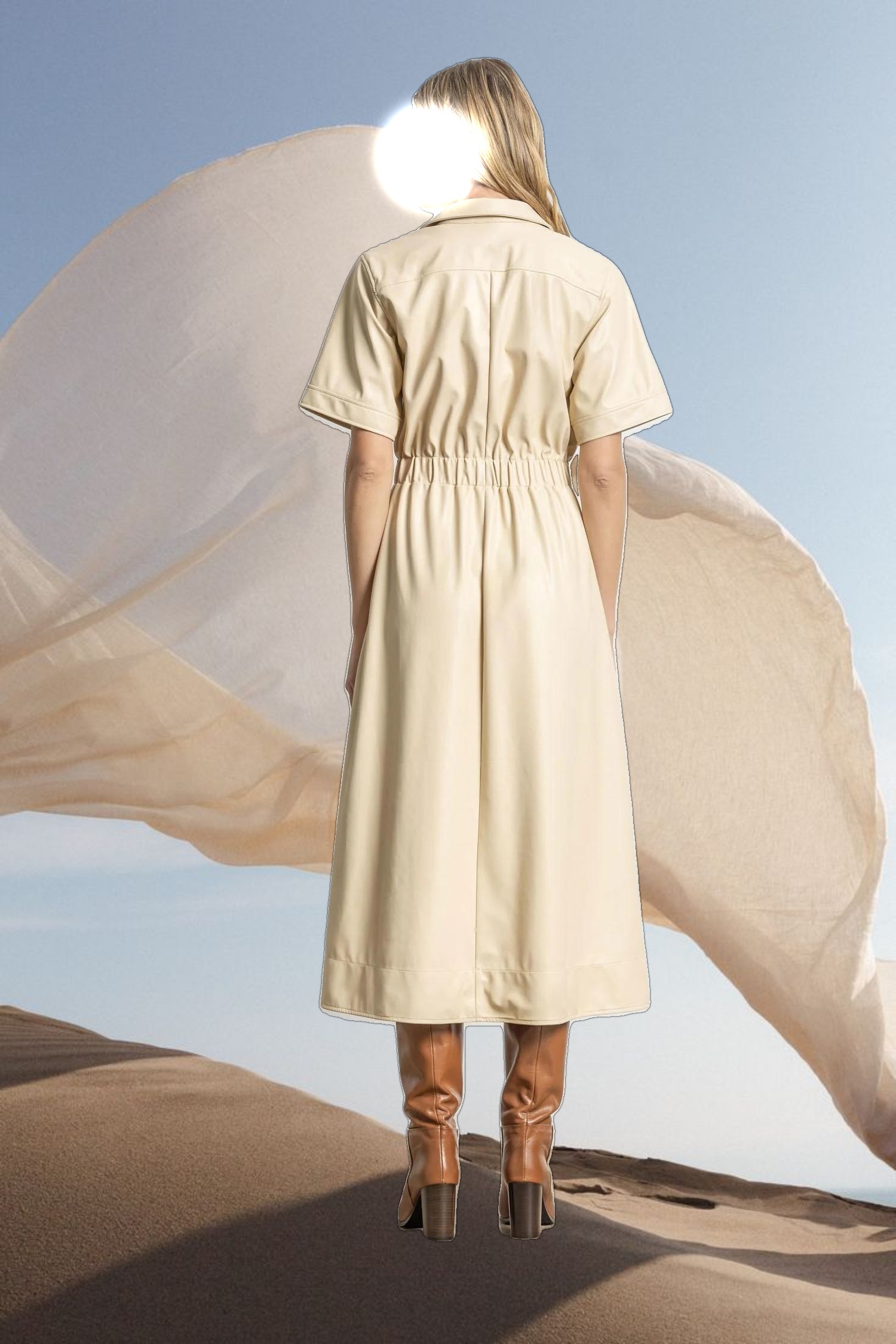 Elastic Waist Short Sleeve Dress