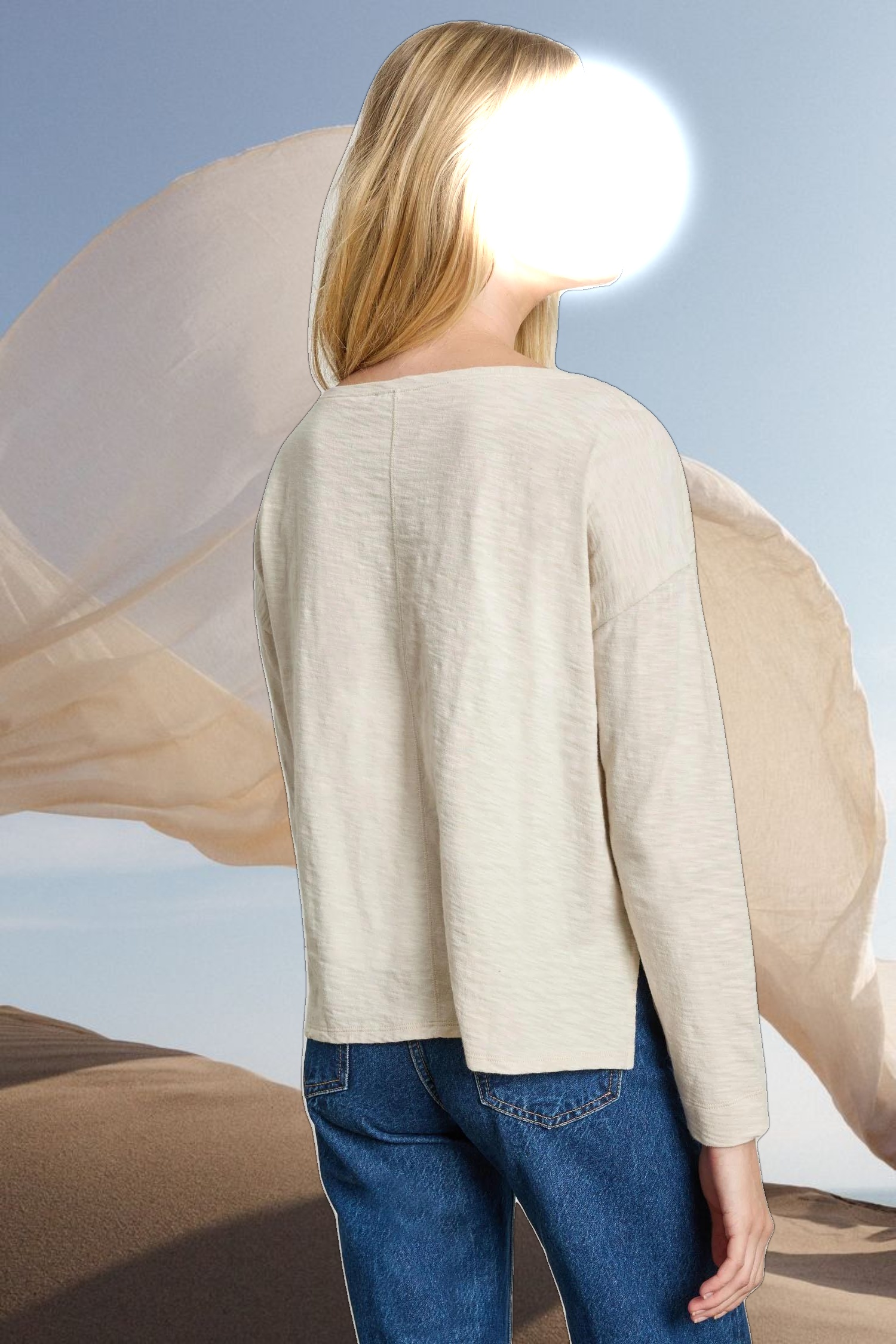 Drop Shoulder Seamed Boatneck