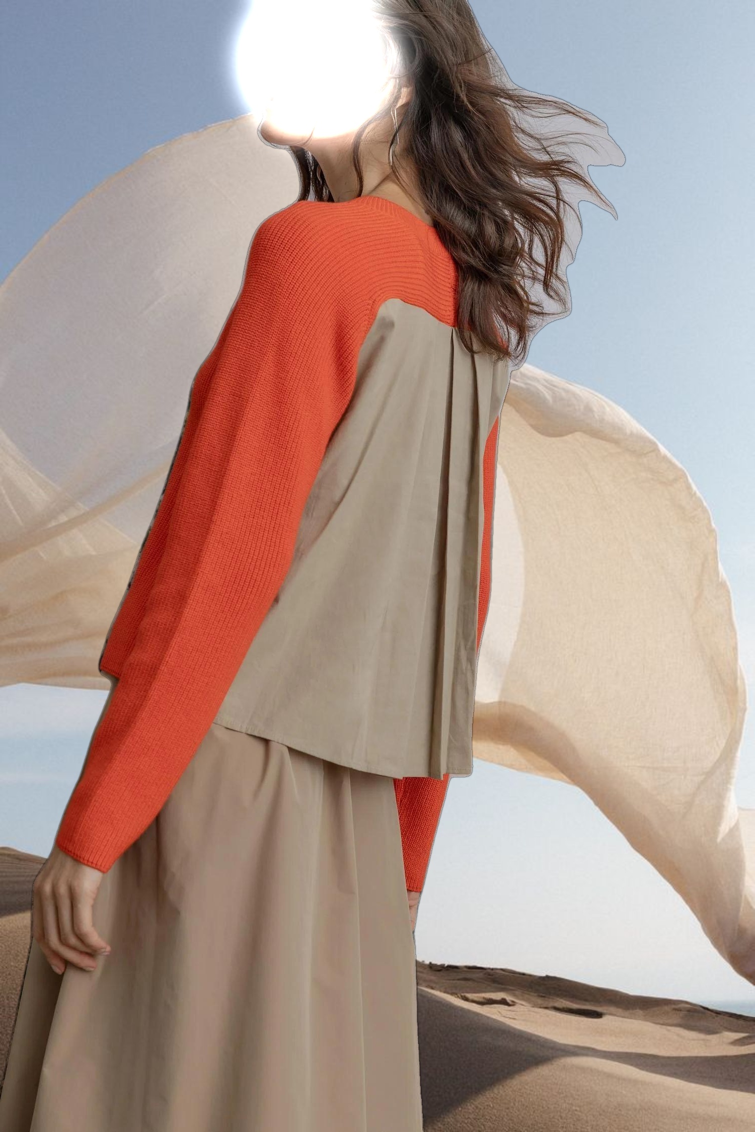 Mixed Media Raglan Sweater