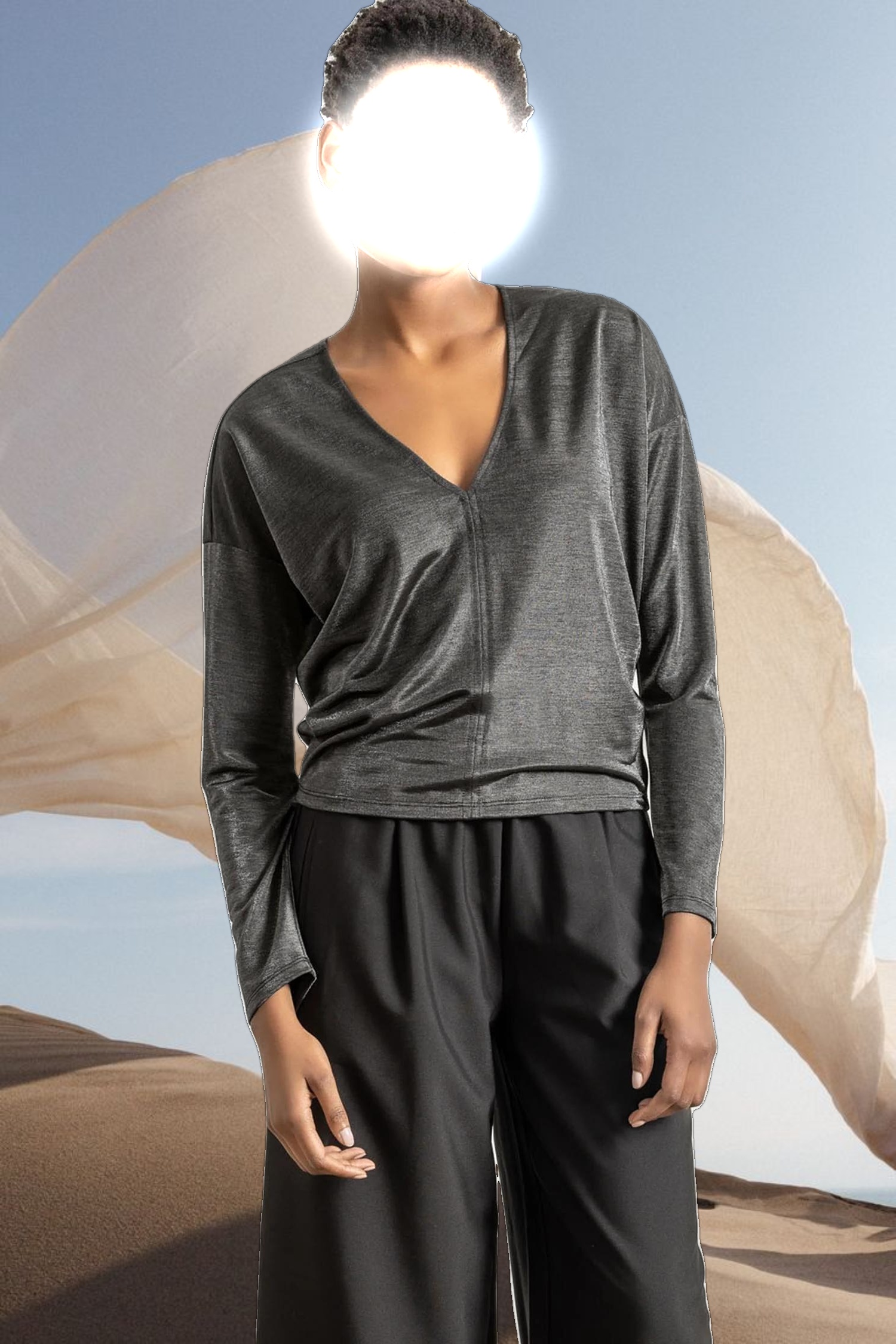 Sparkle Double V Top