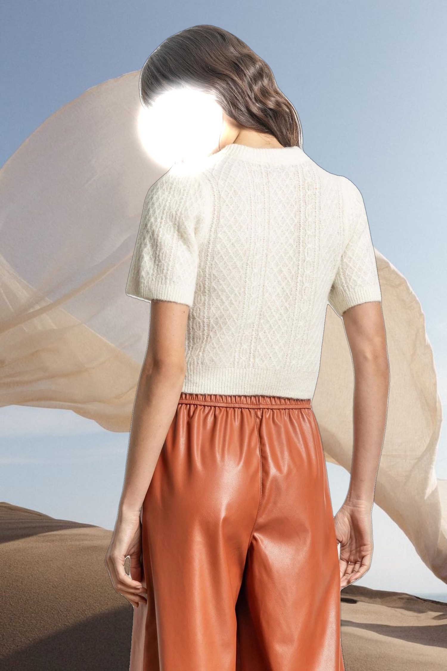 Cropped Cable Sweater