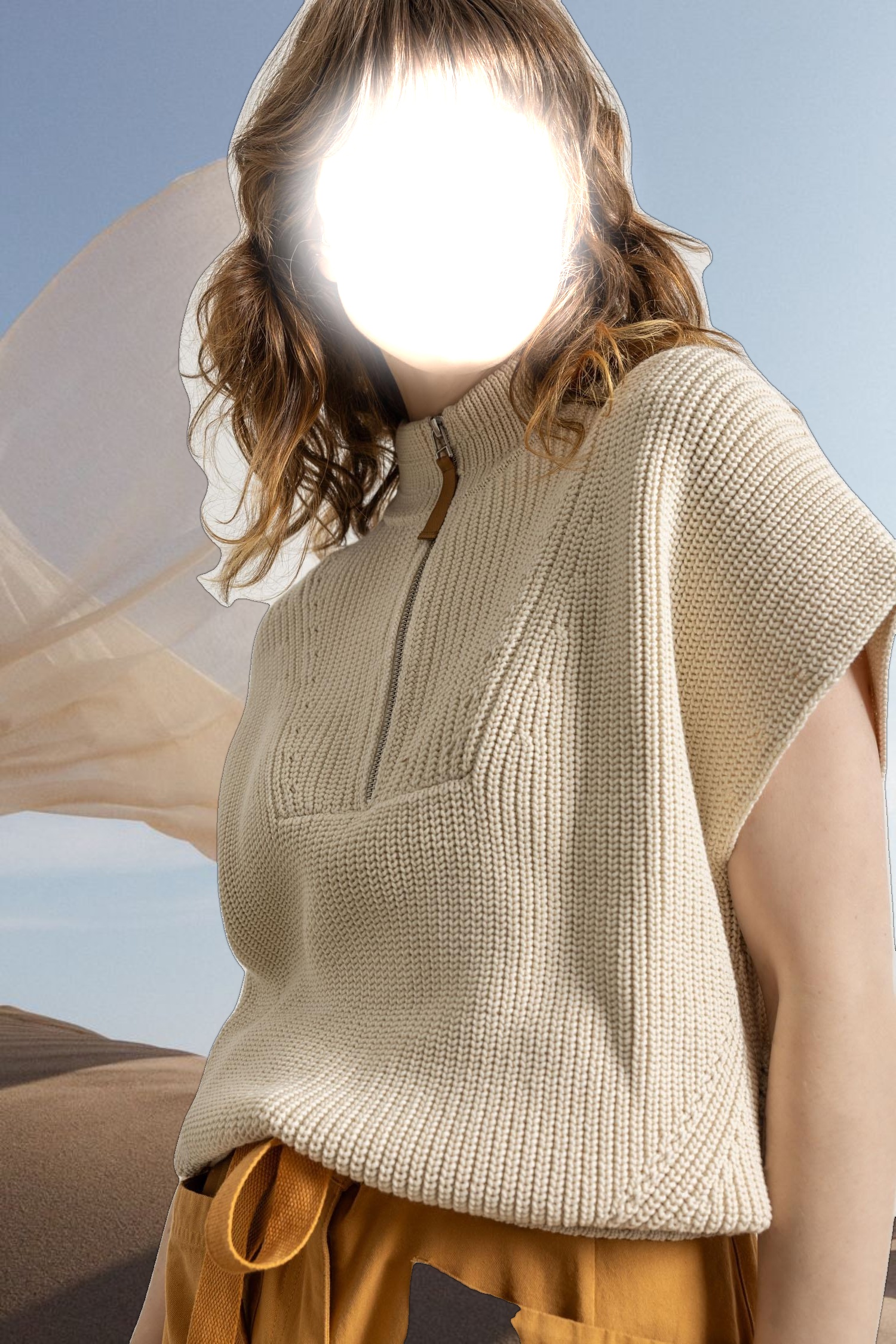 Half Zip Poncho Sweater