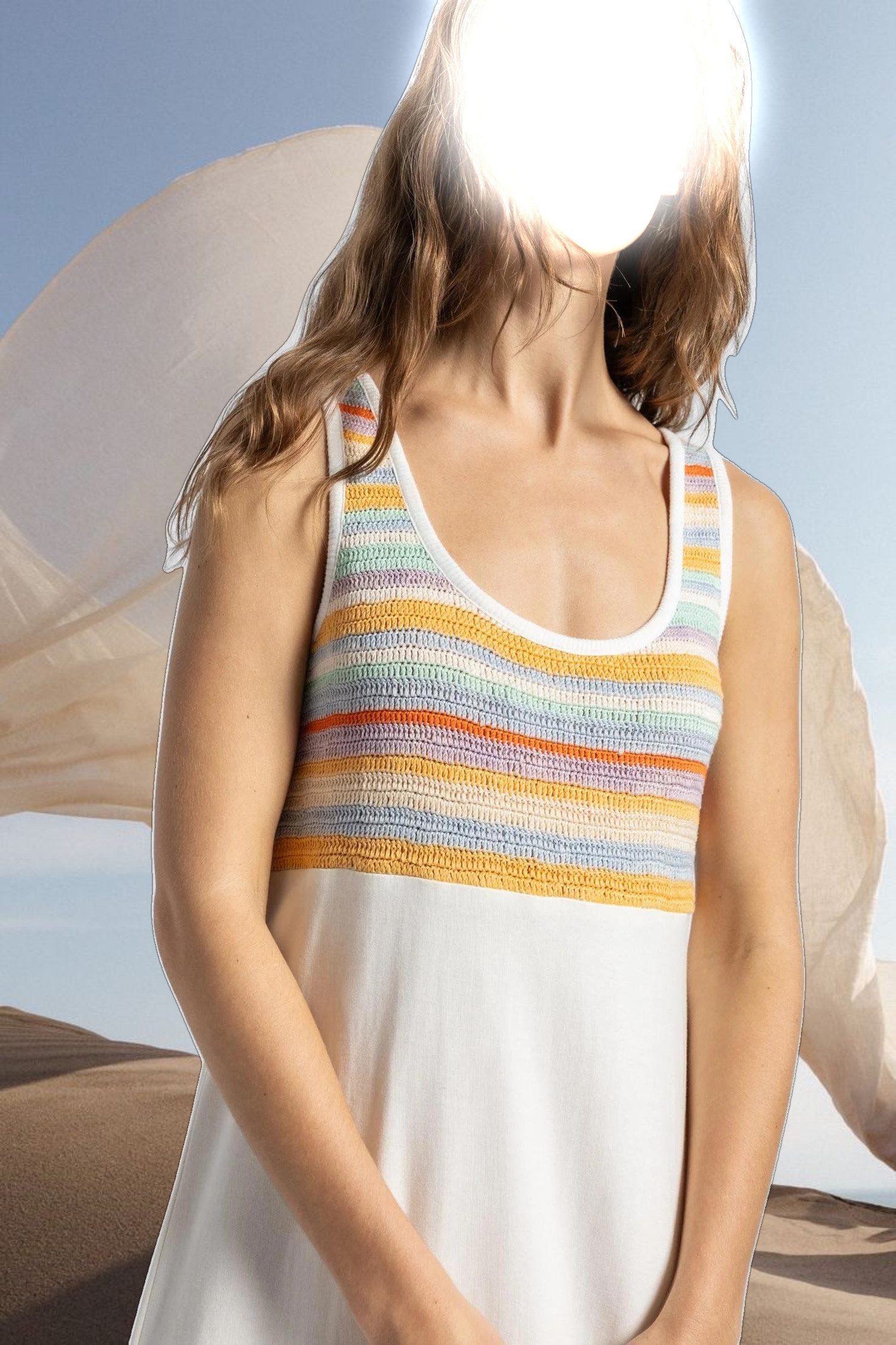 Crochet Insert Maxi Dress