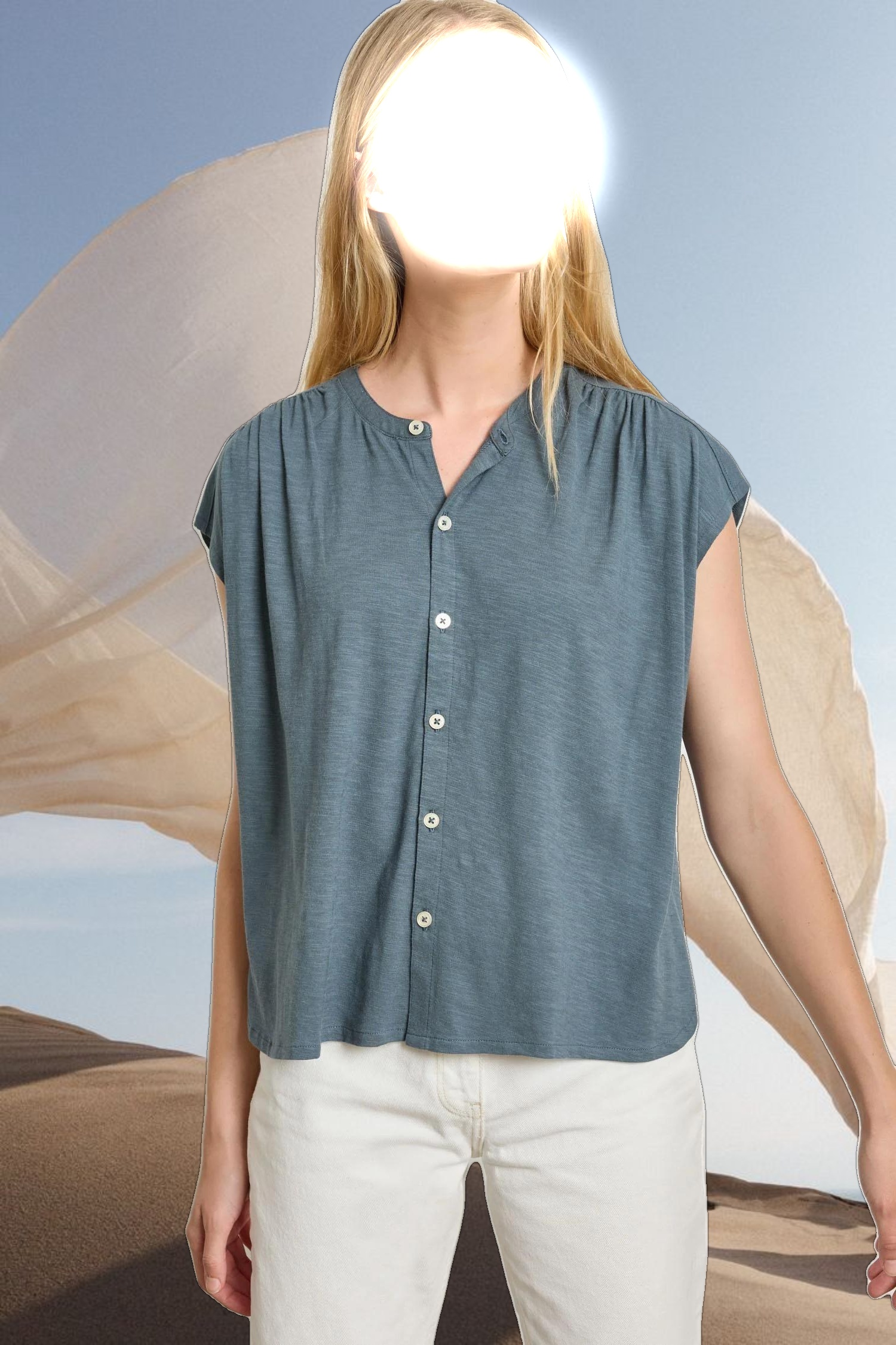Relaxed Button Down Tee
