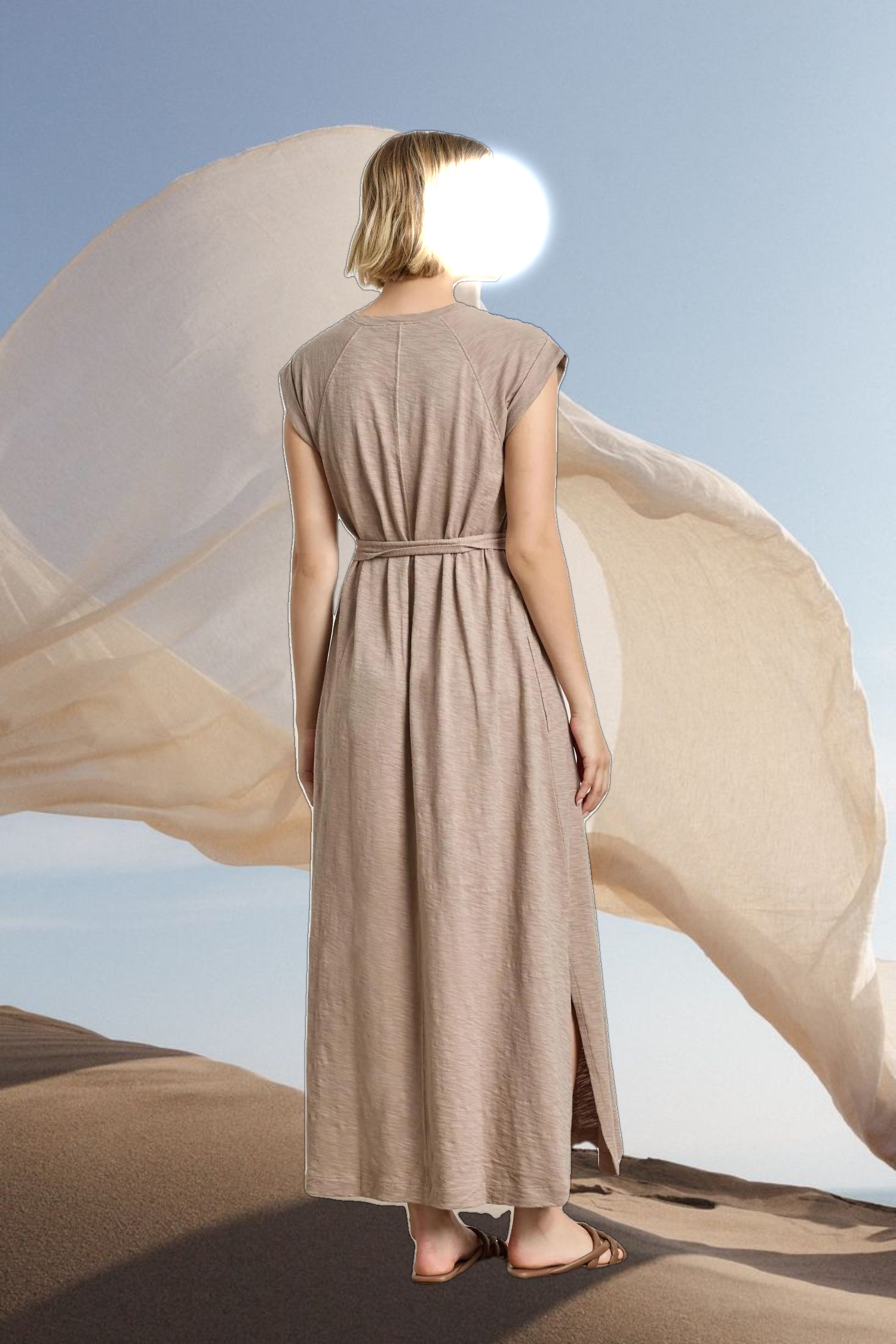 Saddle Sleeve Maxi Dress