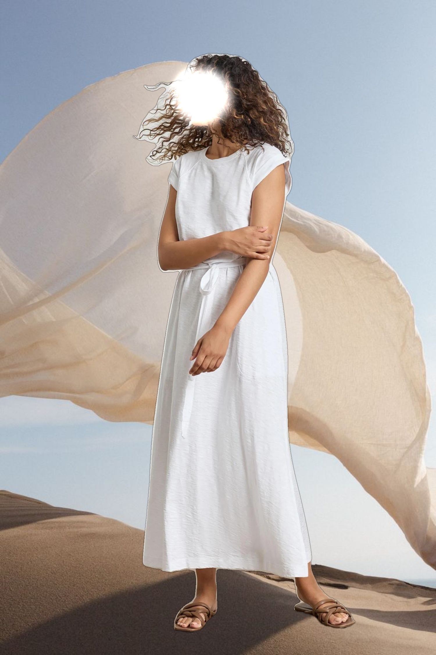 Saddle Sleeve Maxi Dress