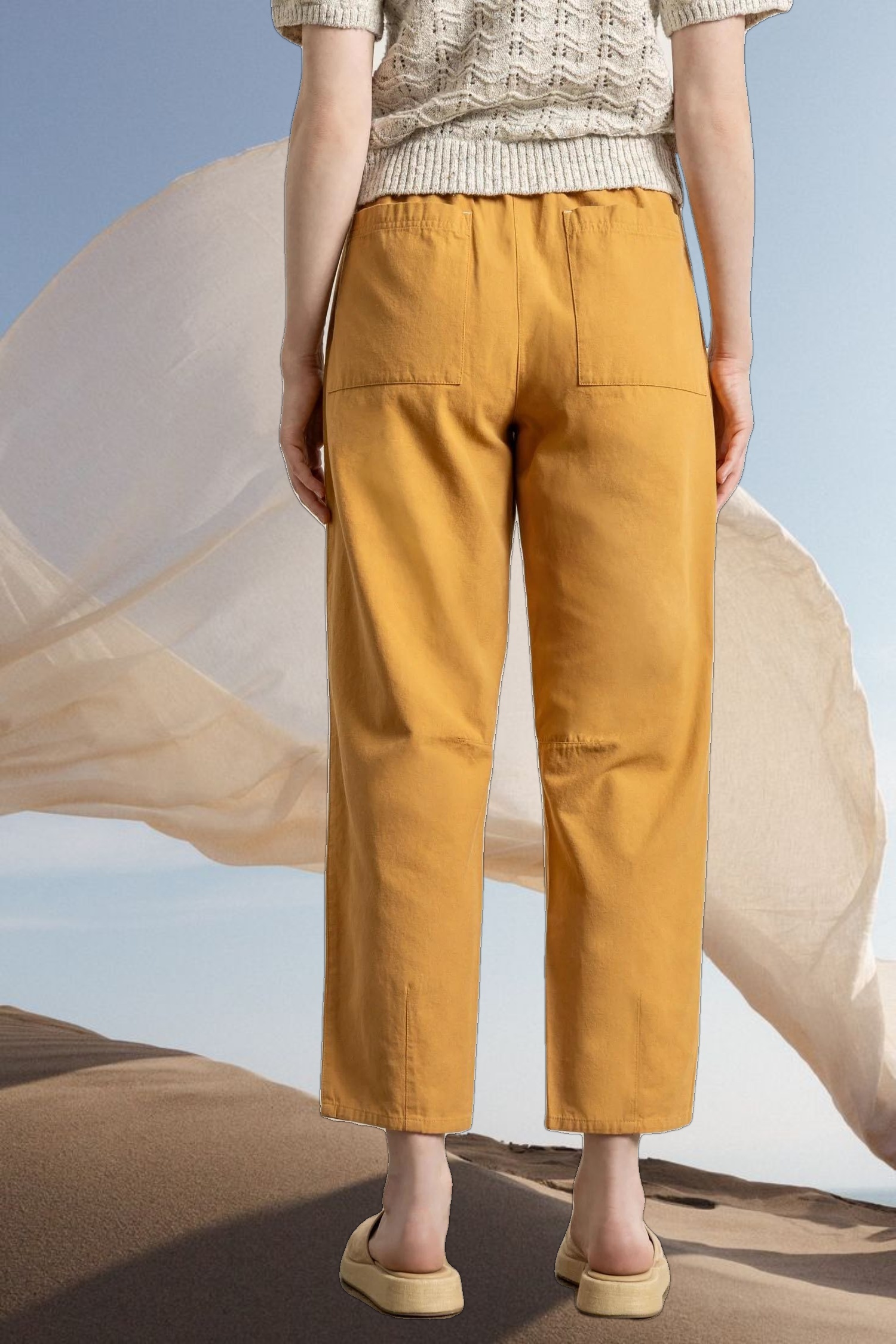 Tie Waist Barrel Pant