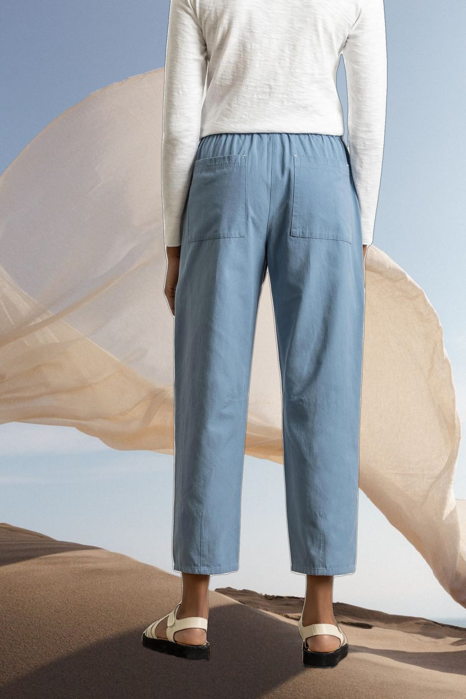 Tie Waist Barrel Pant