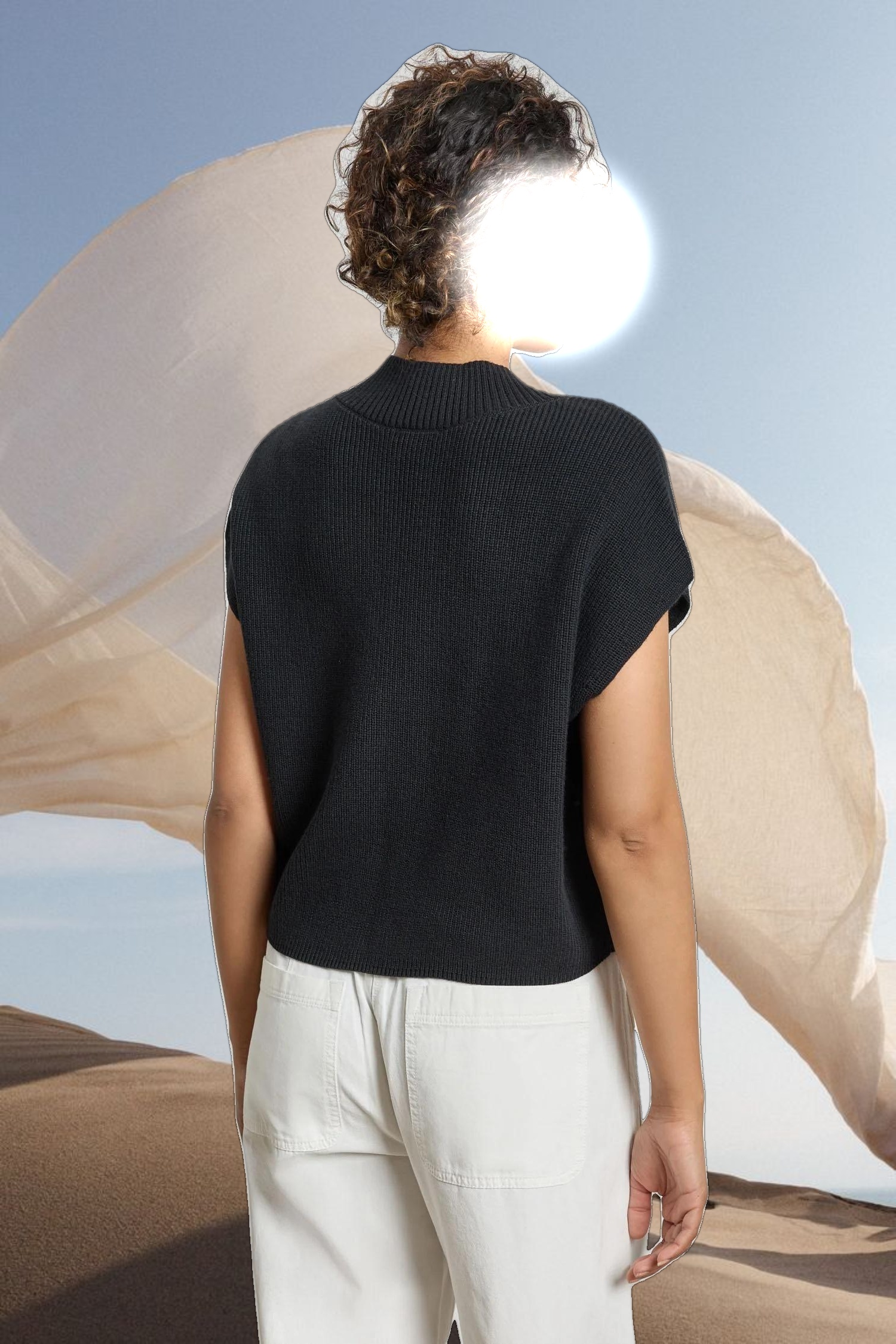 Wide Trim V-Neck Sweater