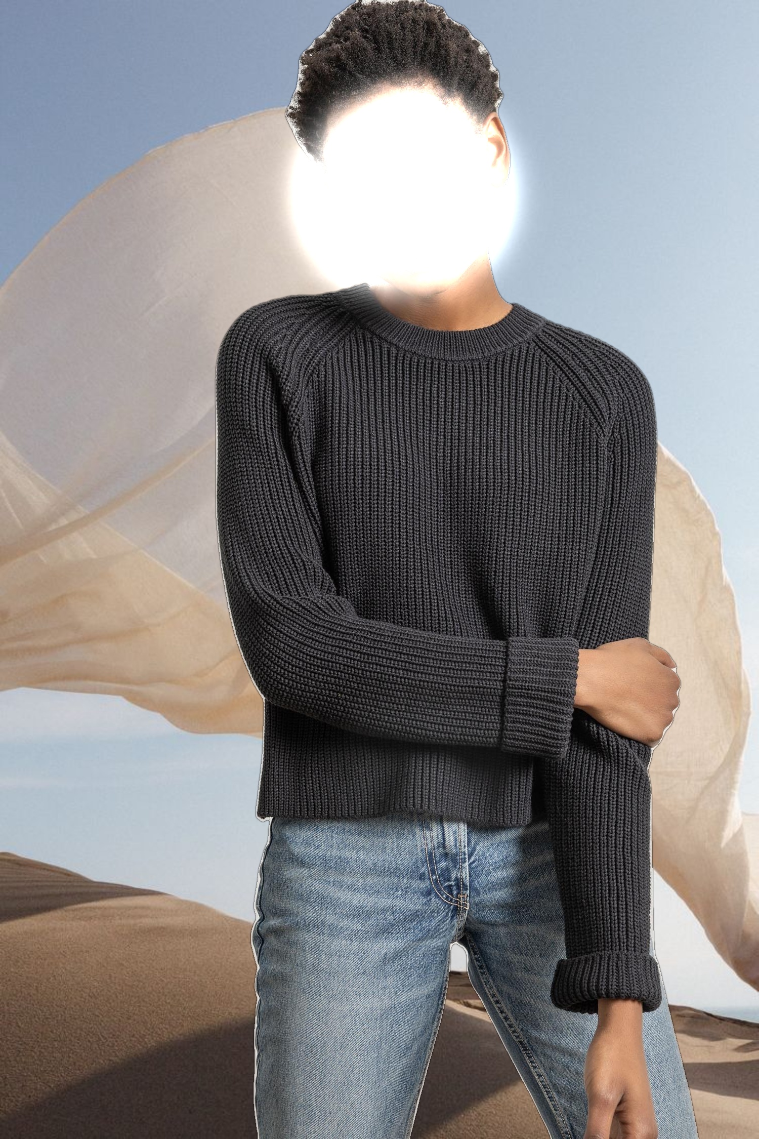 Zip Back Raglan Sweater