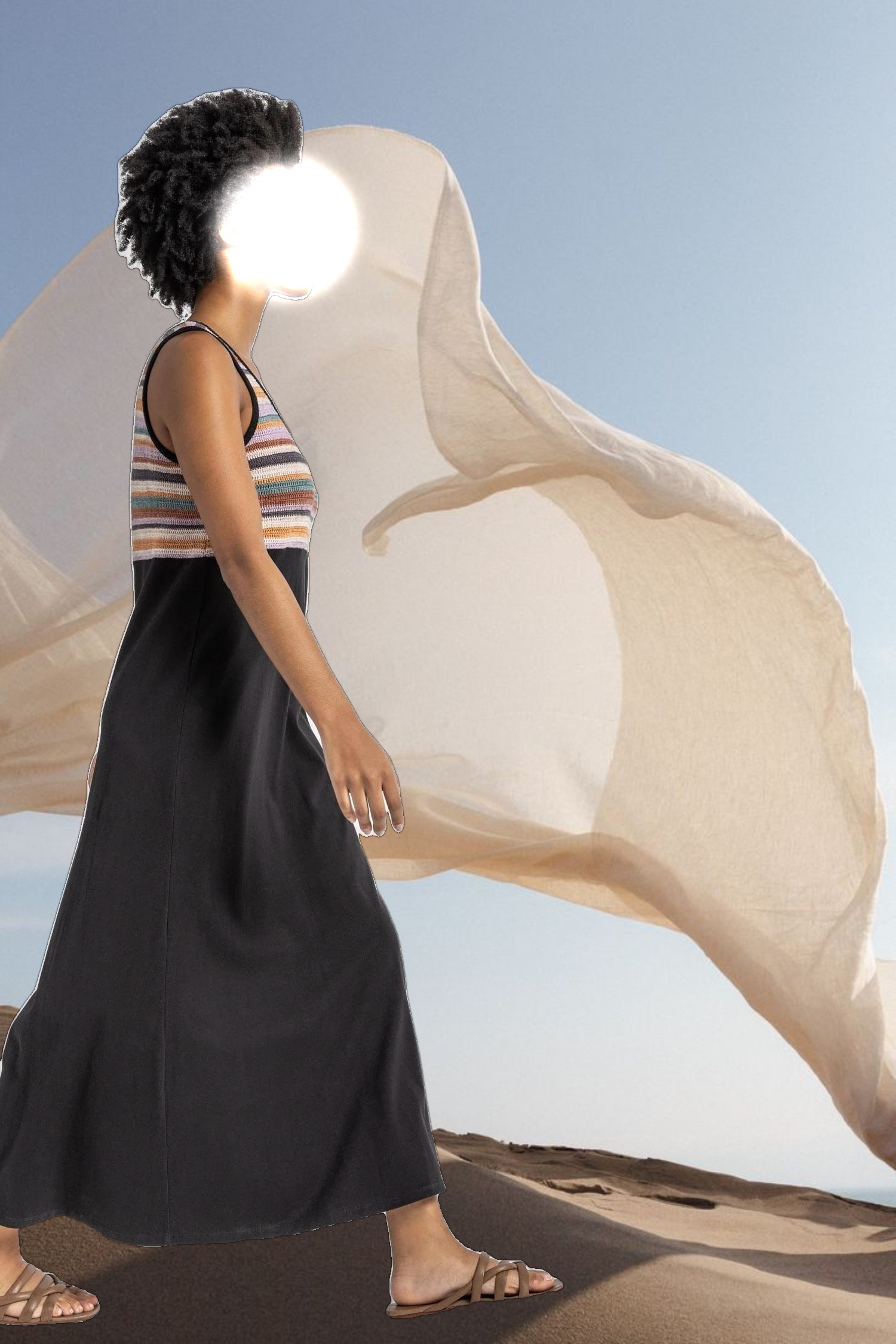 Crochet Insert Maxi Dress