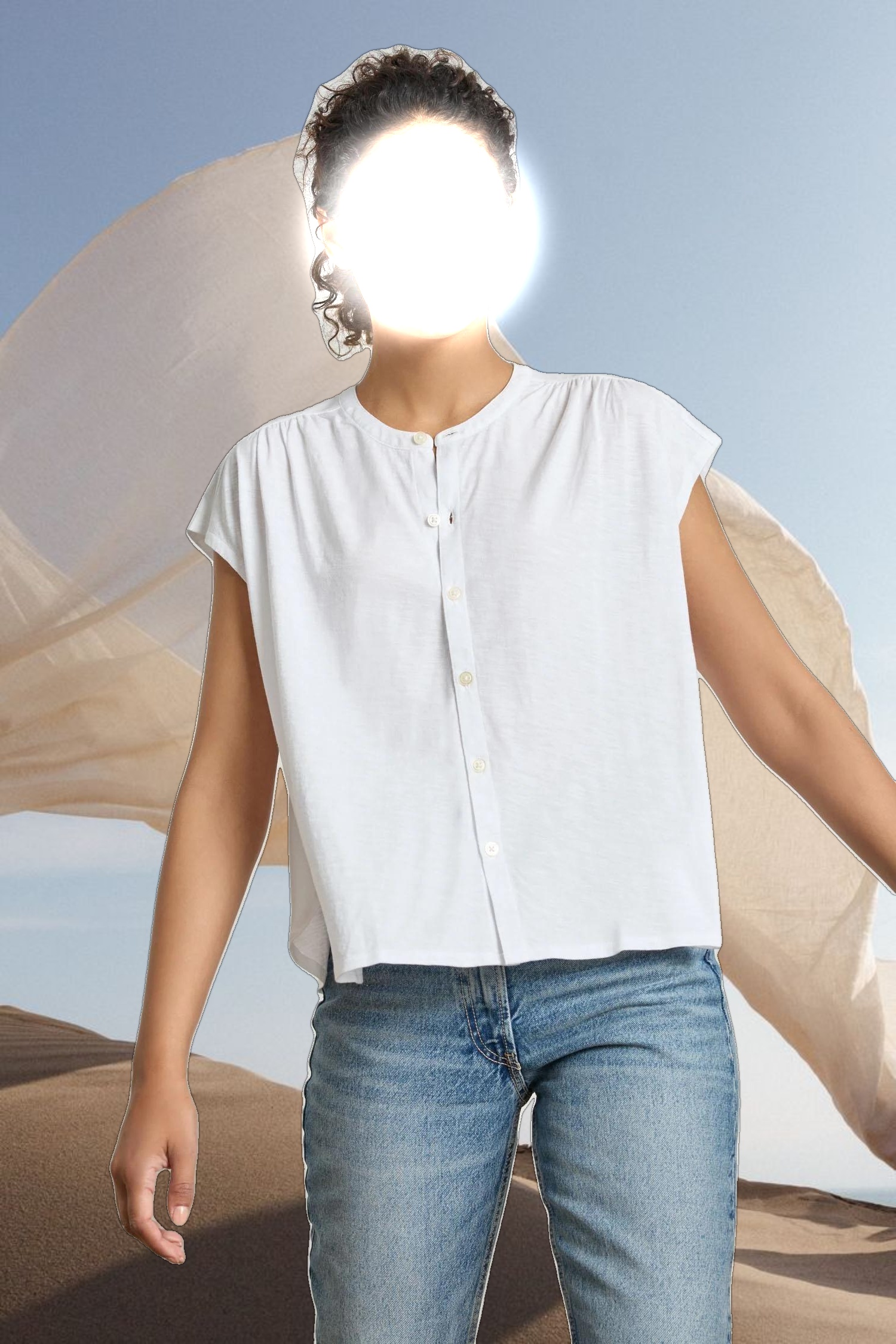 Relaxed Button Down Tee