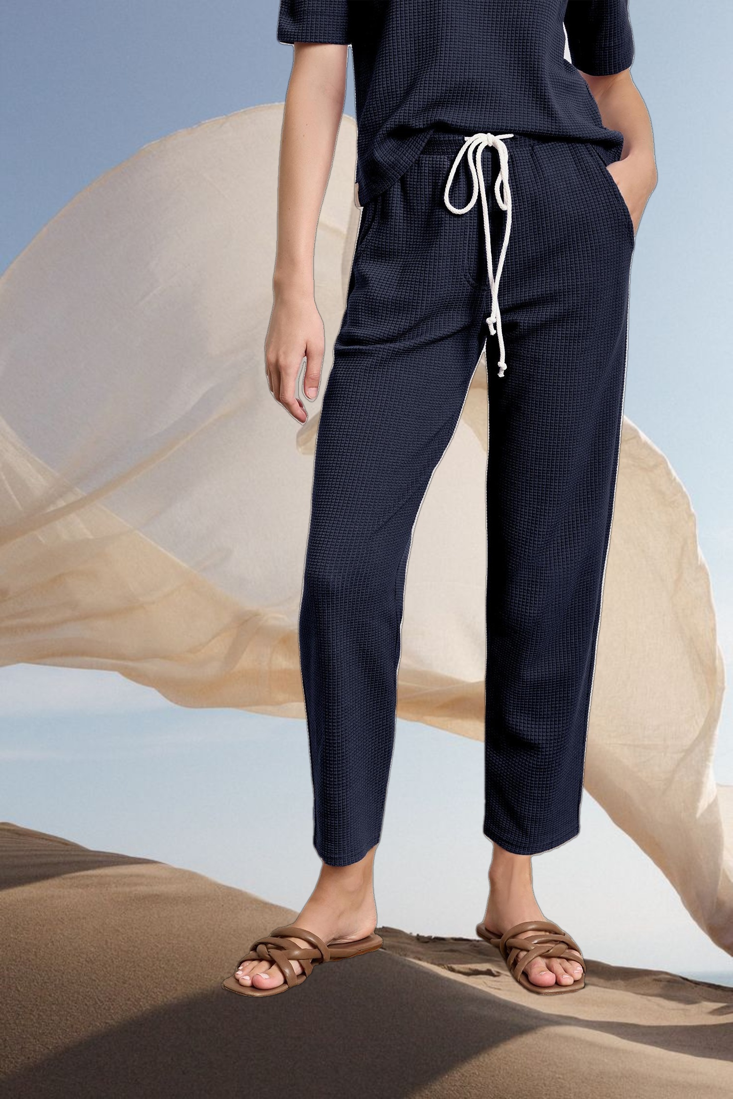 Drawcord Waffle Pant