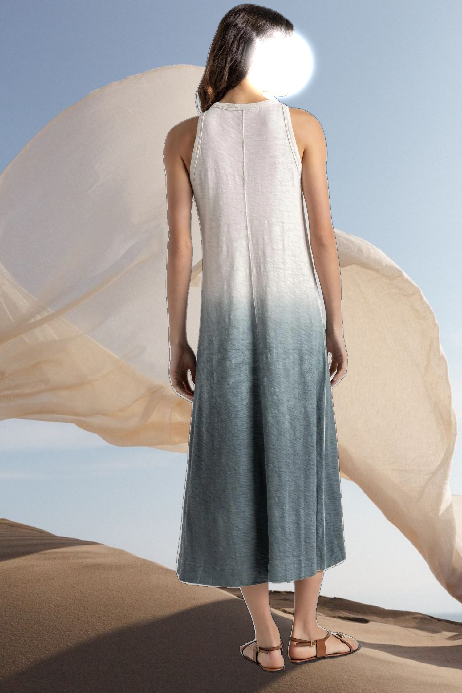 Ombre Jewel Neck Tank Dress