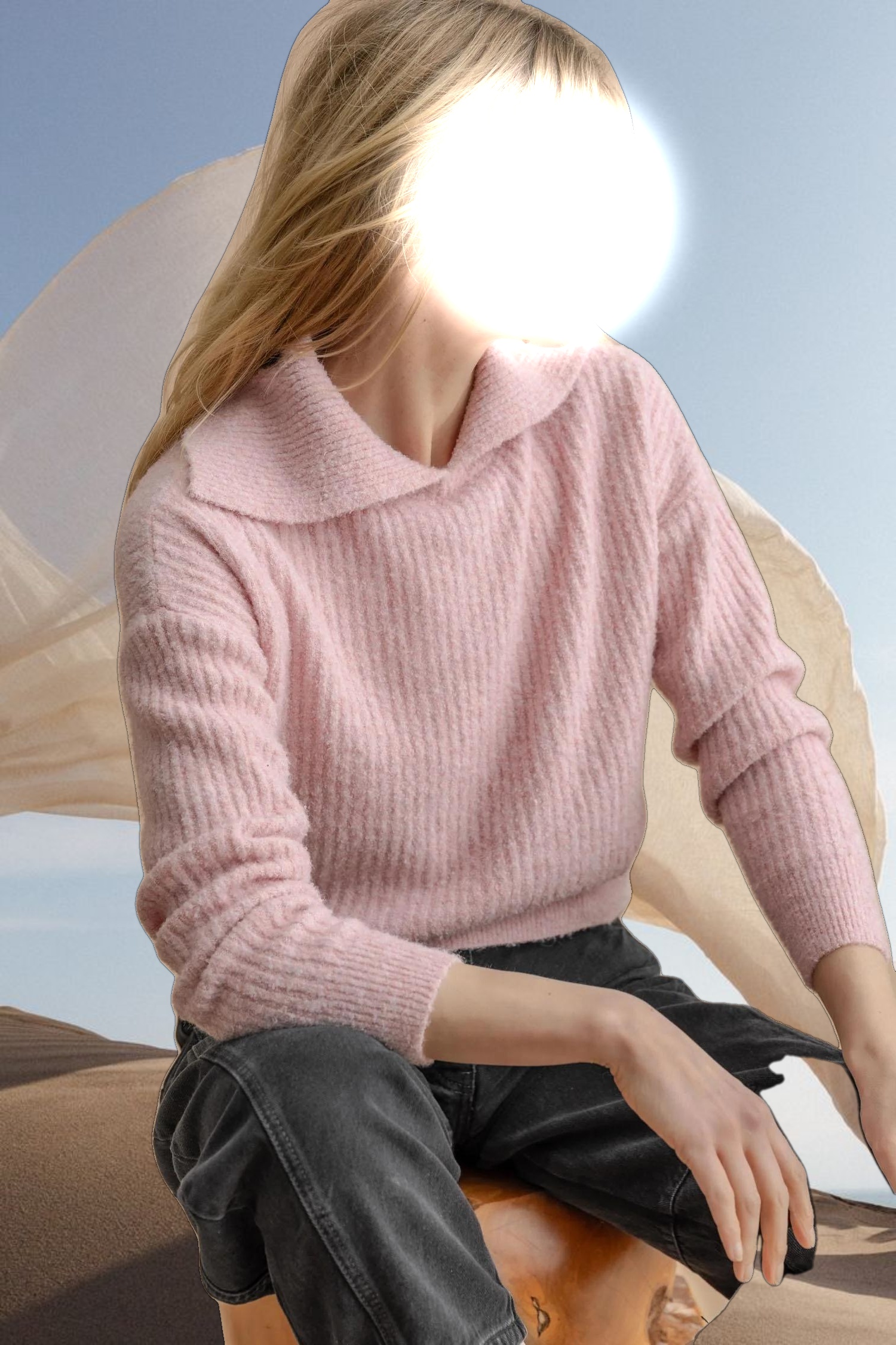 Easy Split Collar Sweater