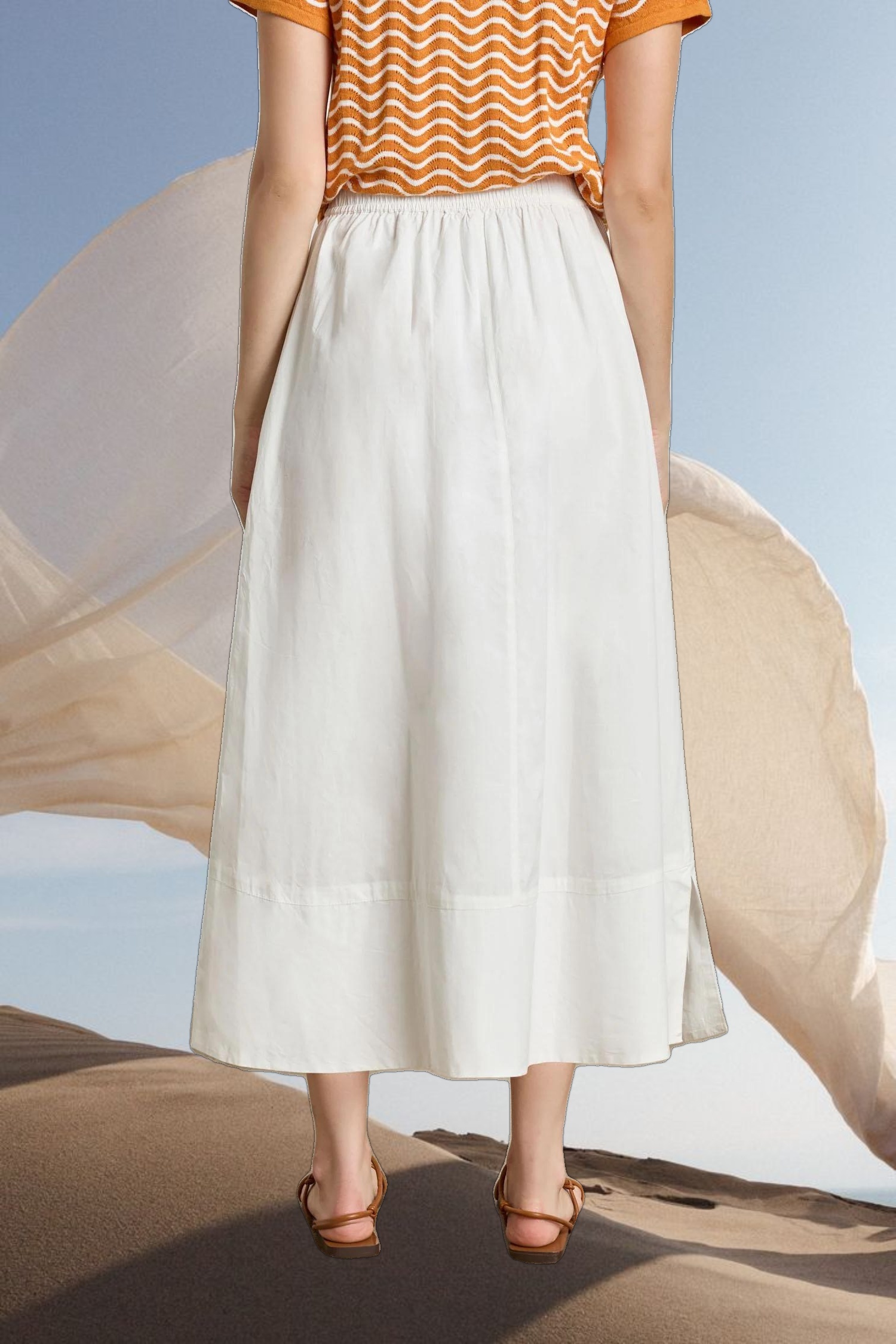 Long Poplin Skirt