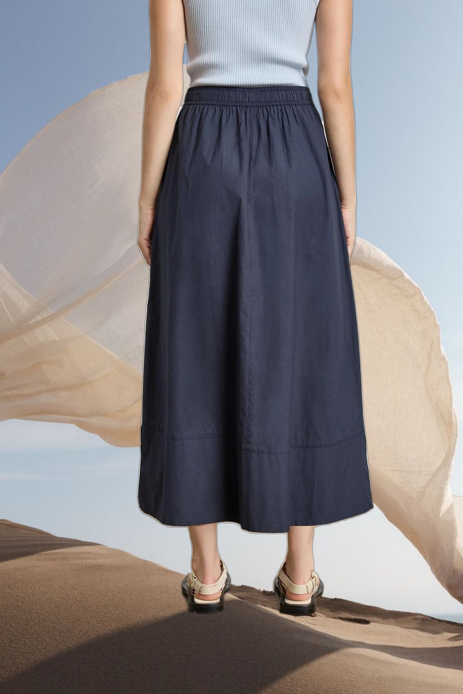 Long Poplin Skirt