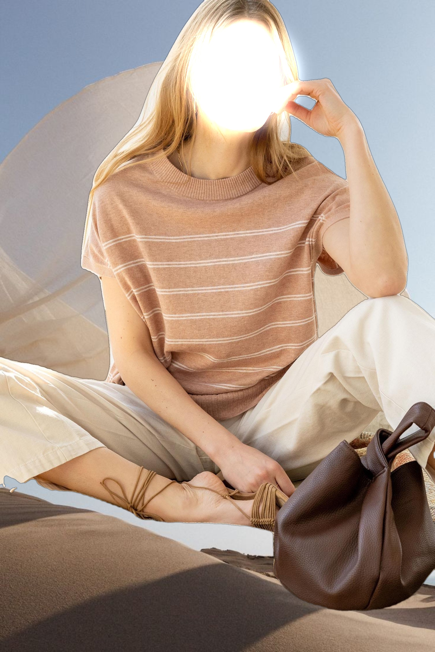 Striped Poncho Sweater