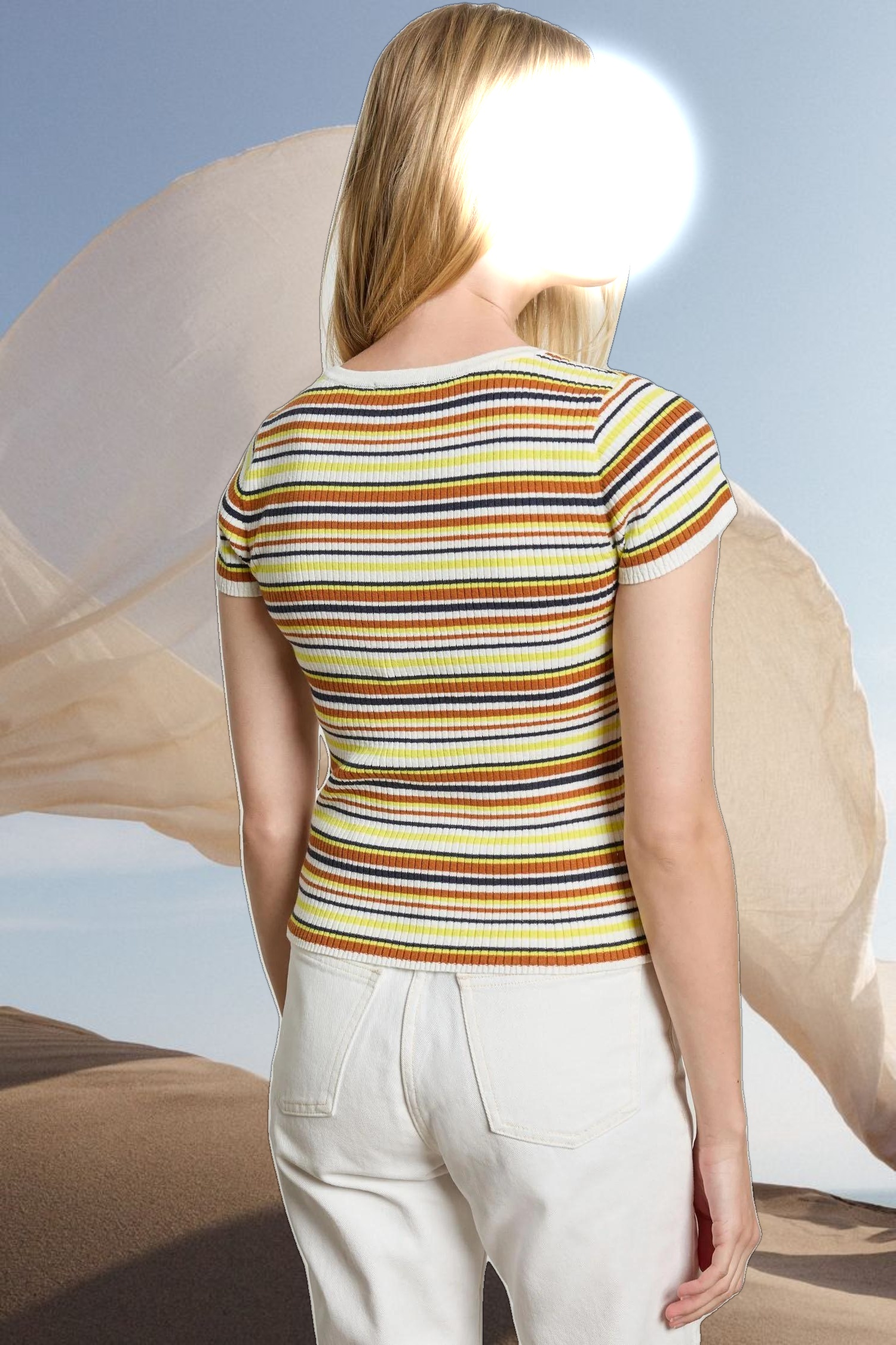 Striped Short Sleeve Henley